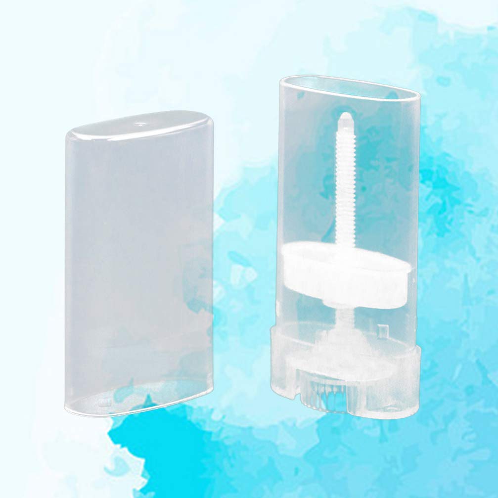 HEALLILY 10pcs Clear Empty Plastic Oval Deodorant Containers & Lip Balm Tubes - DIY Homemade Lipstick, Chapstick, Cosmetics - Perfect for Travel, Gifts & Personal Care