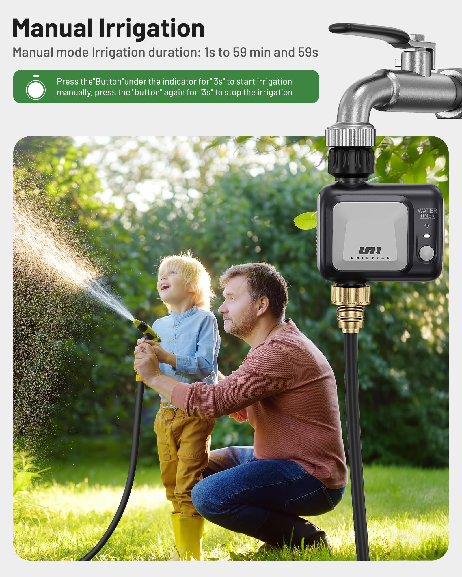 Smart WiFi Sprinkler Timer - Programmable Irrigation Controller with Rain Delay, Auto & Manual Modes | Outdoor Water Timer for Lawn, Yard & Garden Care | Perfect for Automated Watering & Vacation Home Maintenance
