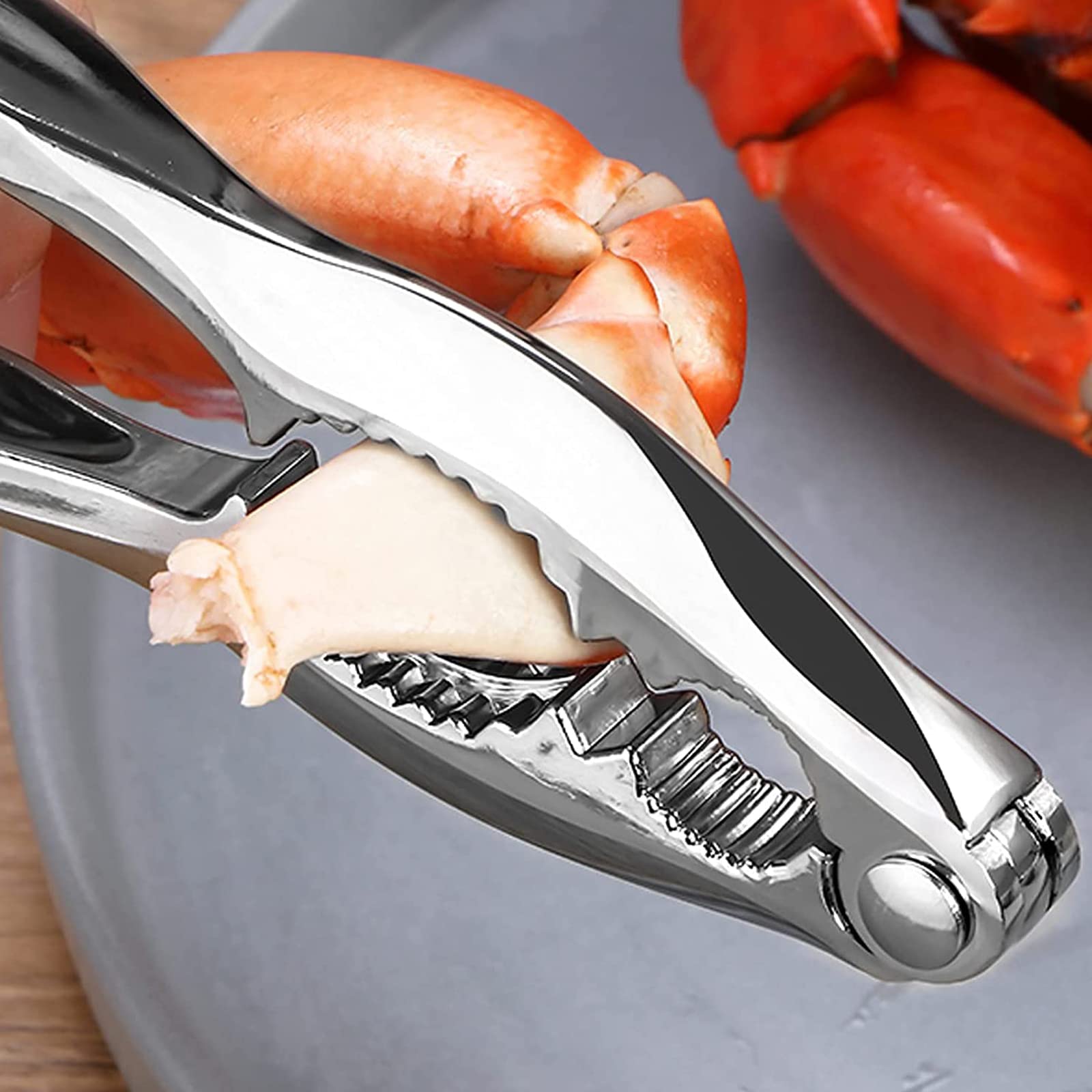 Premium 14-Piece Crab & Lobster Cracker Set - 4 Crab Leg Crackers, 4 Forks, 4 Shellers & 2 Butter Warmers - Seafood Feast Essential Tools for Crab Boils, Lobster Dinners & Seafood Parties