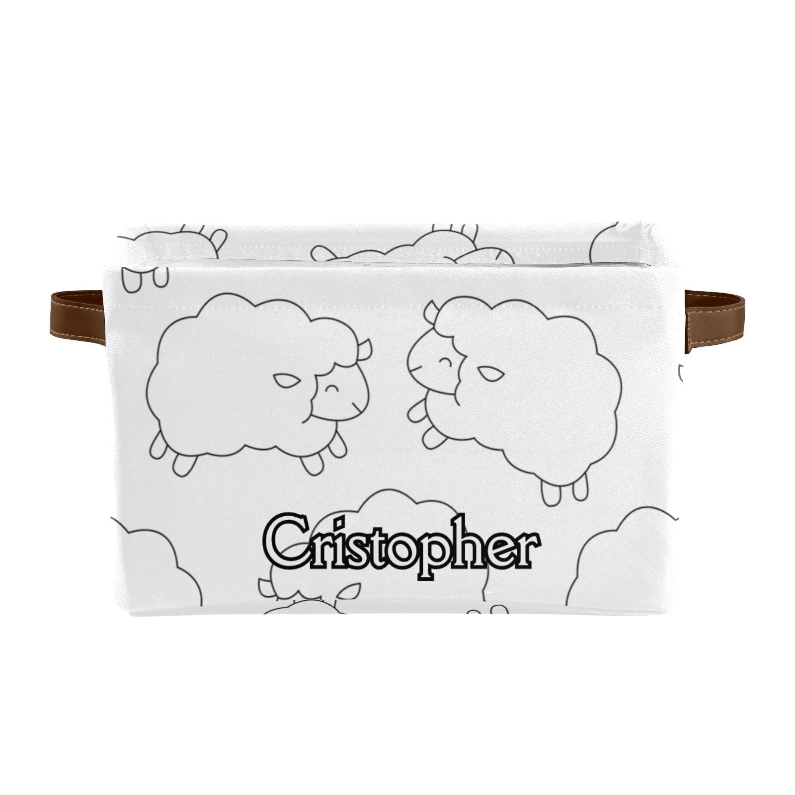 Personalized Baby Sheep Collapsible Storage Bins - Custom Decorative Closet Organizer with Handles (2 Pack) | Perfect for Nursery, Kids Room & Home Organization