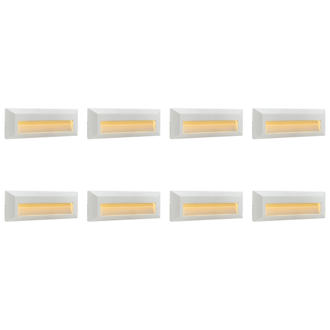 STA04 4x/8x/12x Pack 3+3W 3CCT 3000K/4000K/5000K Low Voltage LED Step Light - Waterproof Cast Aluminum Surface Mount Deck Lighting for Stairs, Pathways, and Outdoor Landscaping