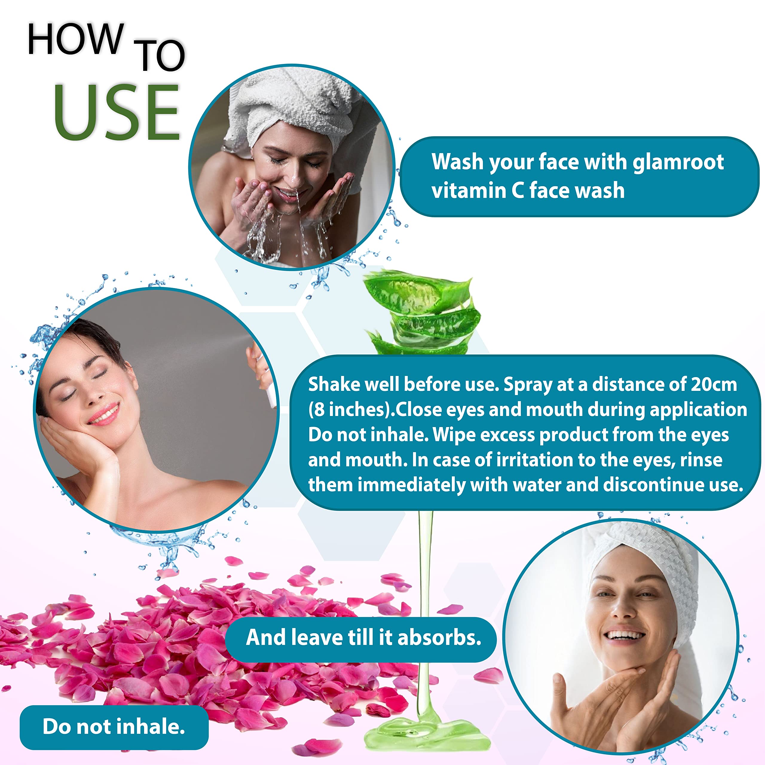 GLAMROOT Rose Skin Toner with Aloe Juice & Rose Water - Hydrating Facial Toner for Men & Women - Perfect for Daily Skincare Routine & Post-Shave Soothing