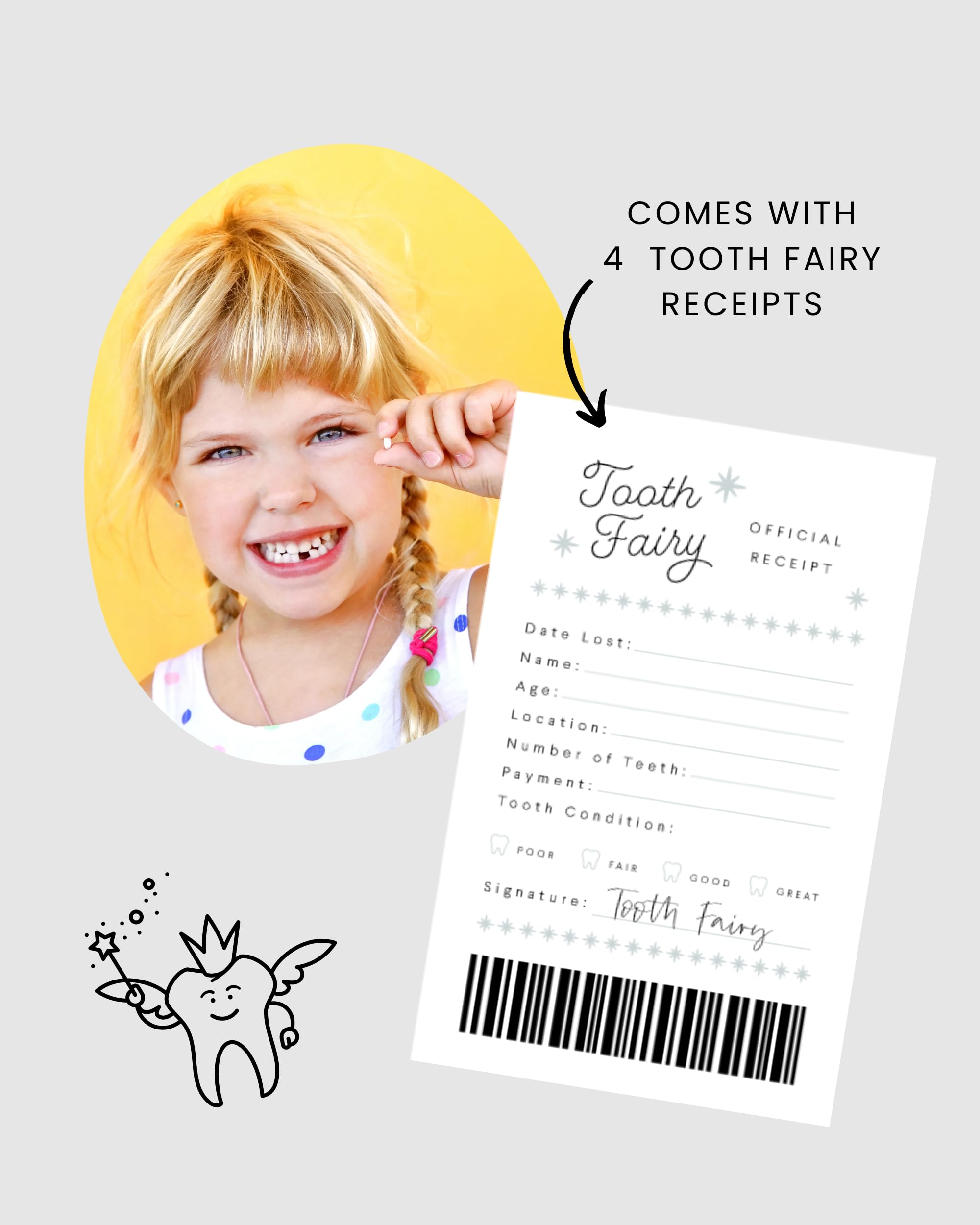 Tooth Fairy Door Hanger with Money Holder - Magical Tooth Collection Box for Kids | Perfect Bedroom Decor & First Tooth Keepsake Gift