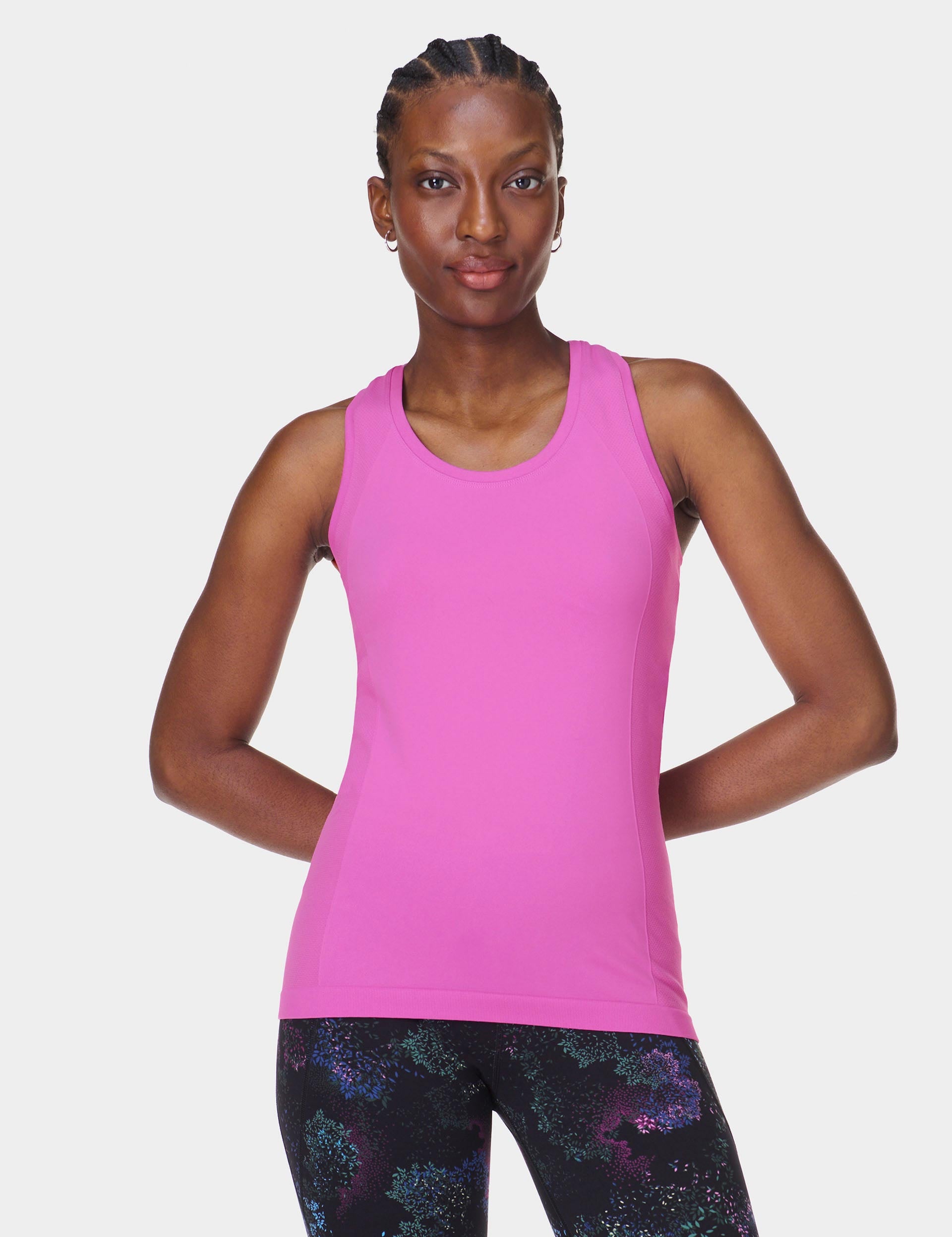 Athletic Seamless Gym Vest for Women - Allium Pink - Breathable Workout Tank Top for Running, Yoga & Fitness Training