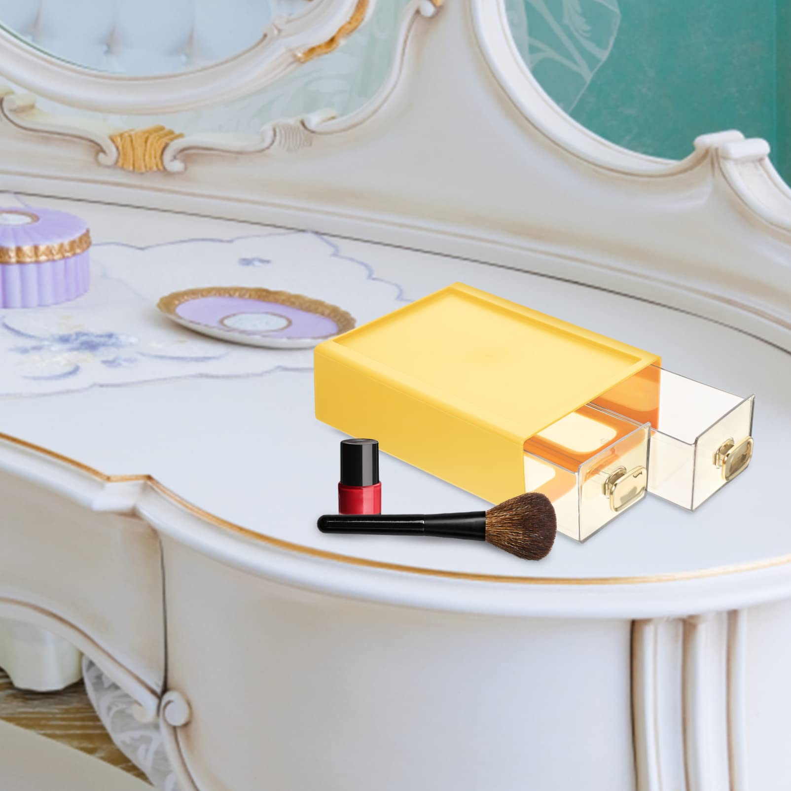 2-Tier Drawer Storage Box - Versatile Organizer for Jewelry, Stationery & Makeup | Compact Tabletop & Household Storage Solution | Perfect for Vanity, Office & Bathroom Organization