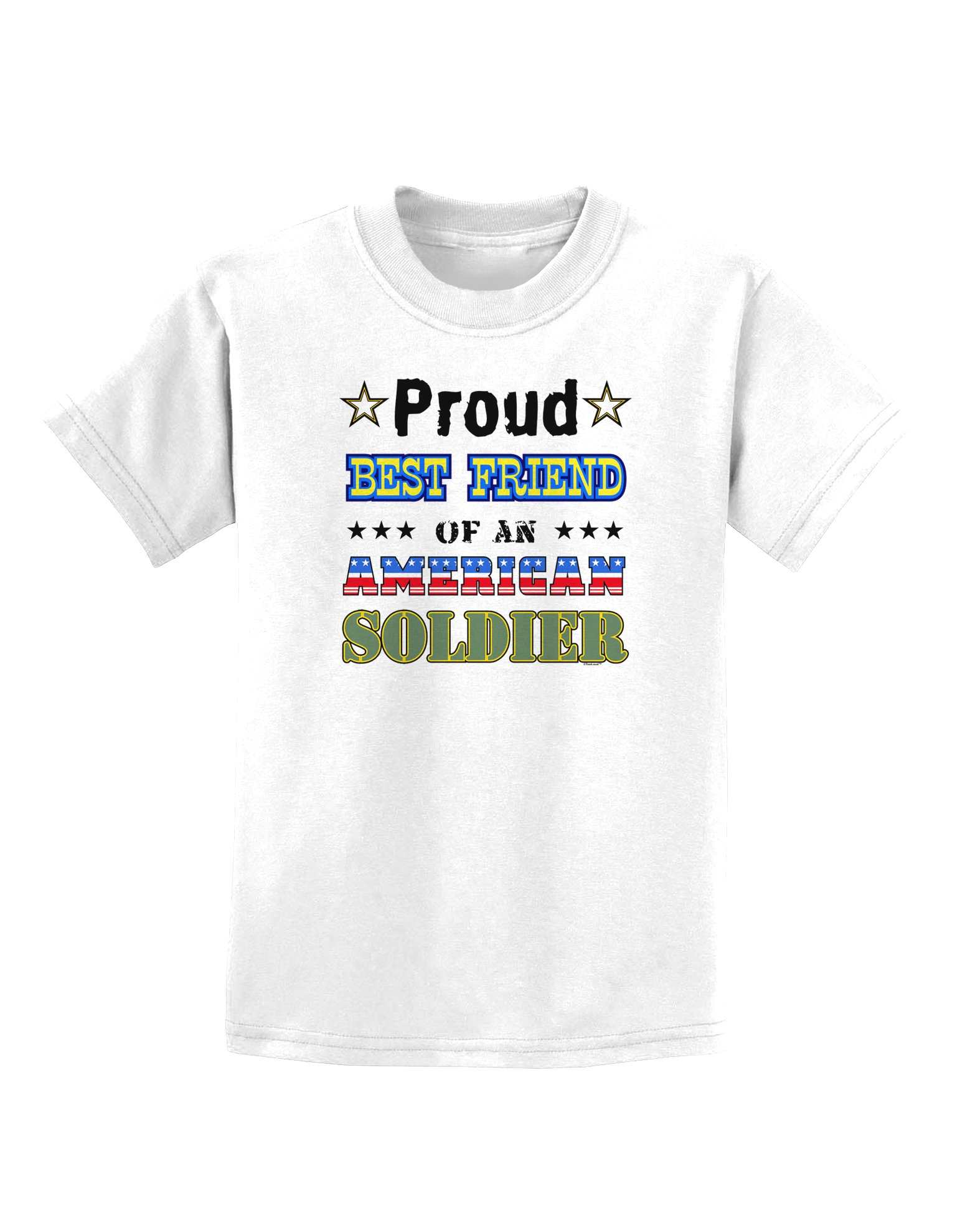 Proud Best Friend of an American Soldier Kids T-Shirt - Patriotic Military Apparel for Children - Perfect for Veterans Day, Memorial Day & Military Family Events