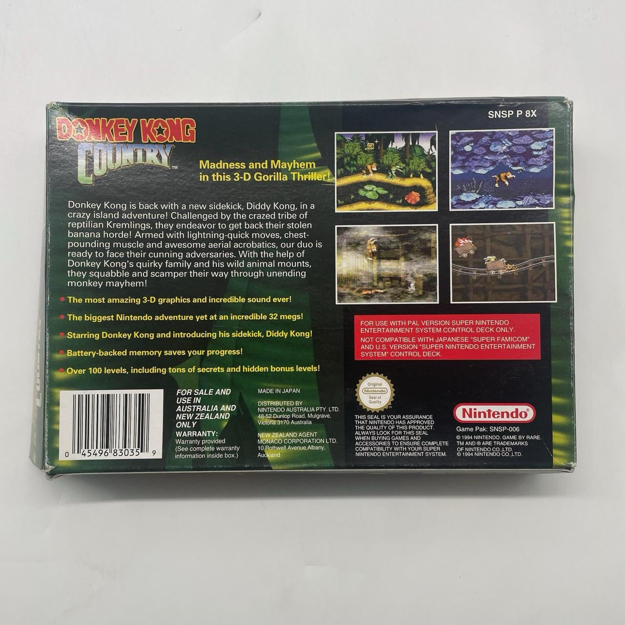 Donkey Kong Country Complete SNES Game - Super Nintendo PAL Version | Retro Gaming, Collector's Item, Gift for Gamers | Perfect for Nostalgic Play & Display