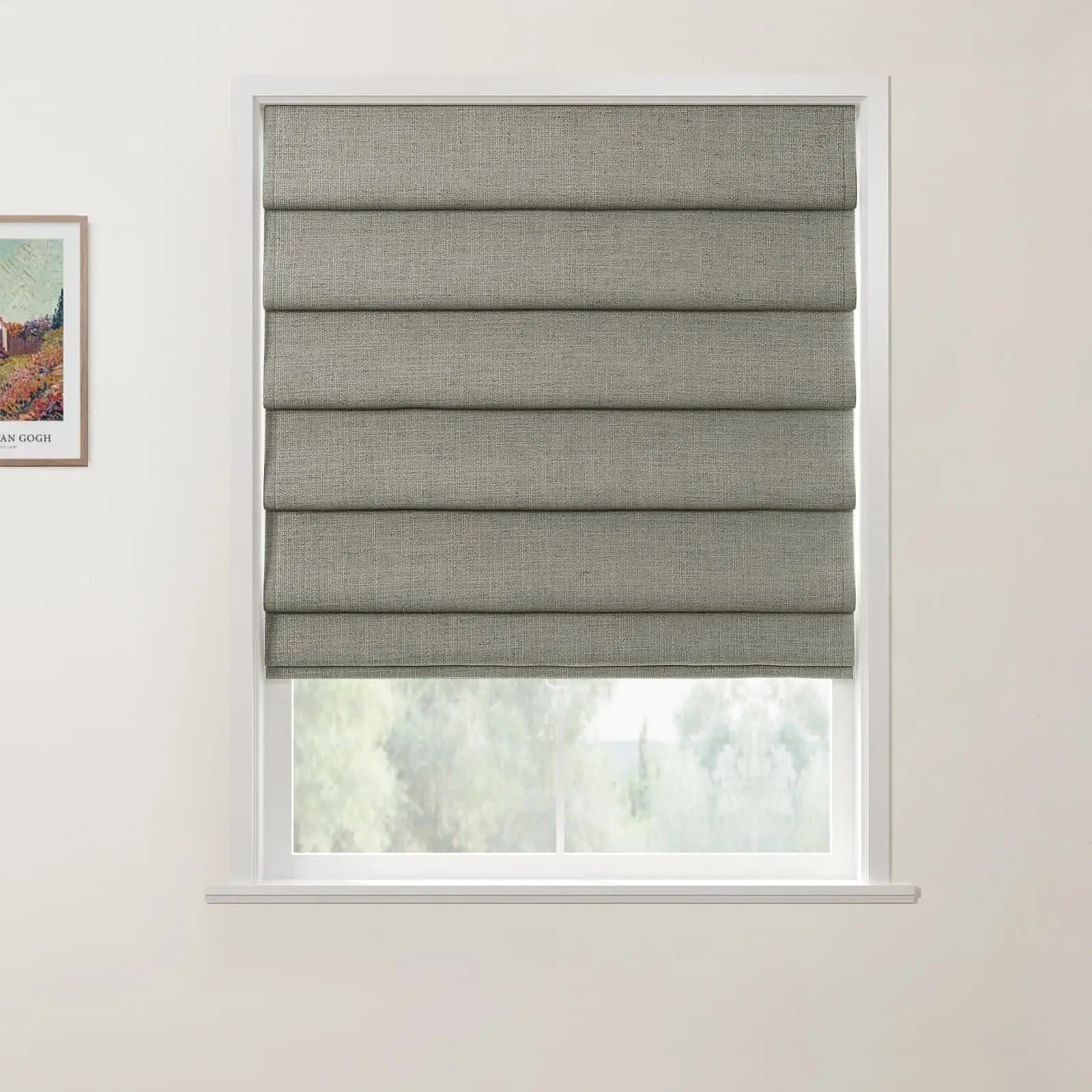 Custom Cordless Roman Shades - Blackout Window Blinds for Living Room, Bedroom & Home Decor - Easy to Install & Adjustable Light Control