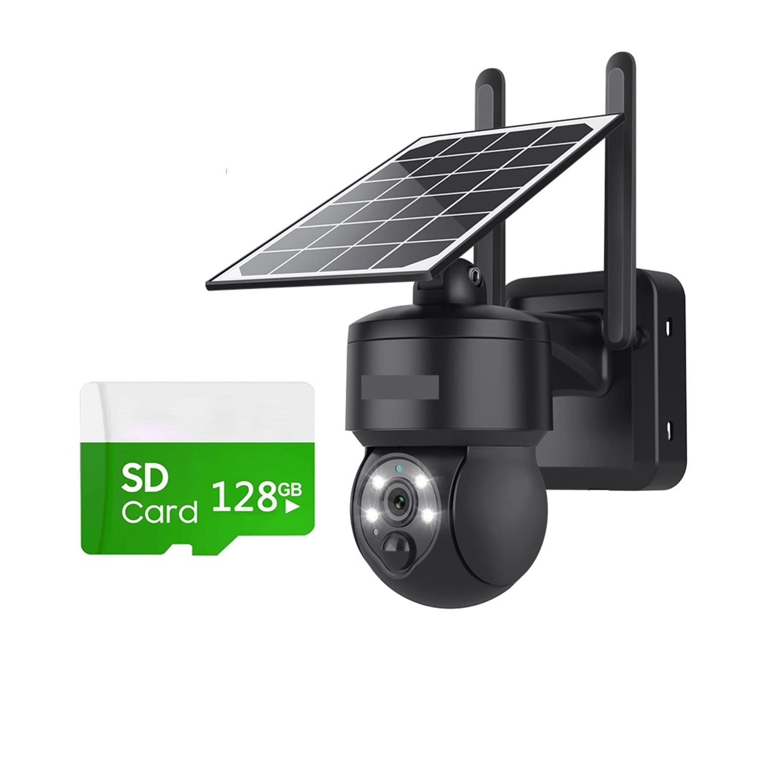 MZZYG 4G Solar Security Camera - 3MP Wireless PTZ Outdoor Camera with Solar Panel, Two-Way Audio, Night Vision & 128GB Storage (Black) - Ideal for Home, Farm, Ranch & Business Surveillance