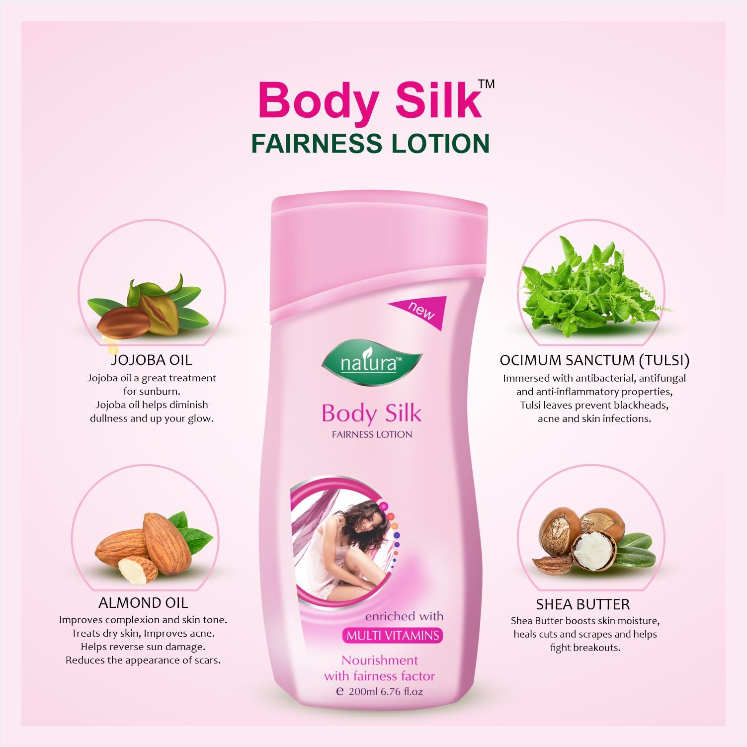 NATURA BODY SILK ALOE VERA & FAIRNESS BODY LOTION COMBO (400ml) - Hydrating Moisturizer for Dry Skin, Daily Body Care, Smooth & Glowing Skin Solution