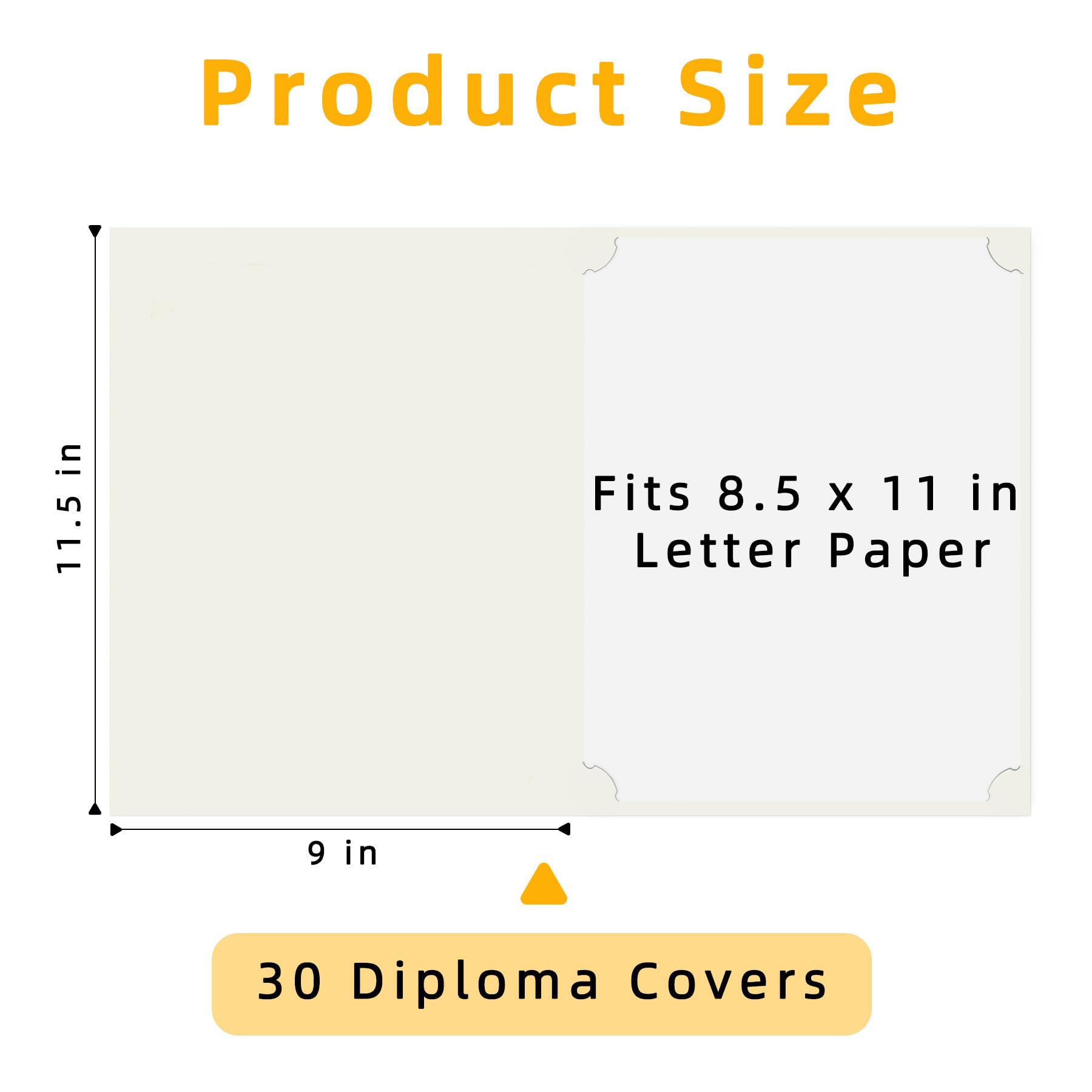 HAUTOCO 30-Pack White Diploma Certificate Holders with Gold Foil Border - Letter Size 8.5x11 Document Covers for Awards, Graduation & Professional Use - Perfect for School Diplomas, Office Certificates & Presentation Documents