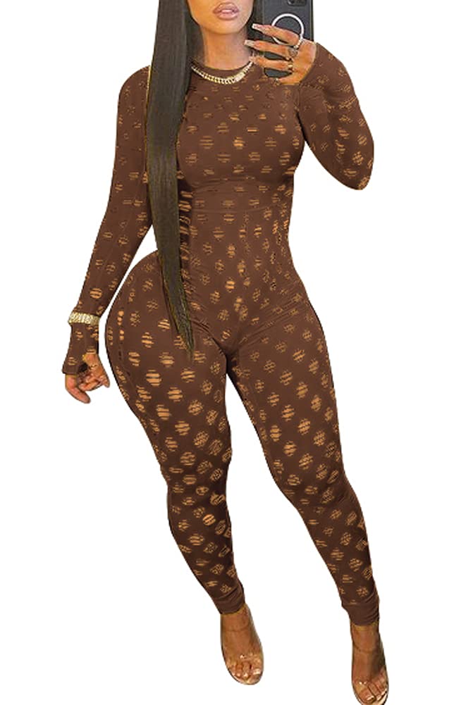 Sexy Women's Club Outfits - Long Sleeve One Piece Jumpsuit & Bodycon Leggings Set | Nightclub, Party & Date Night Outfits for Women