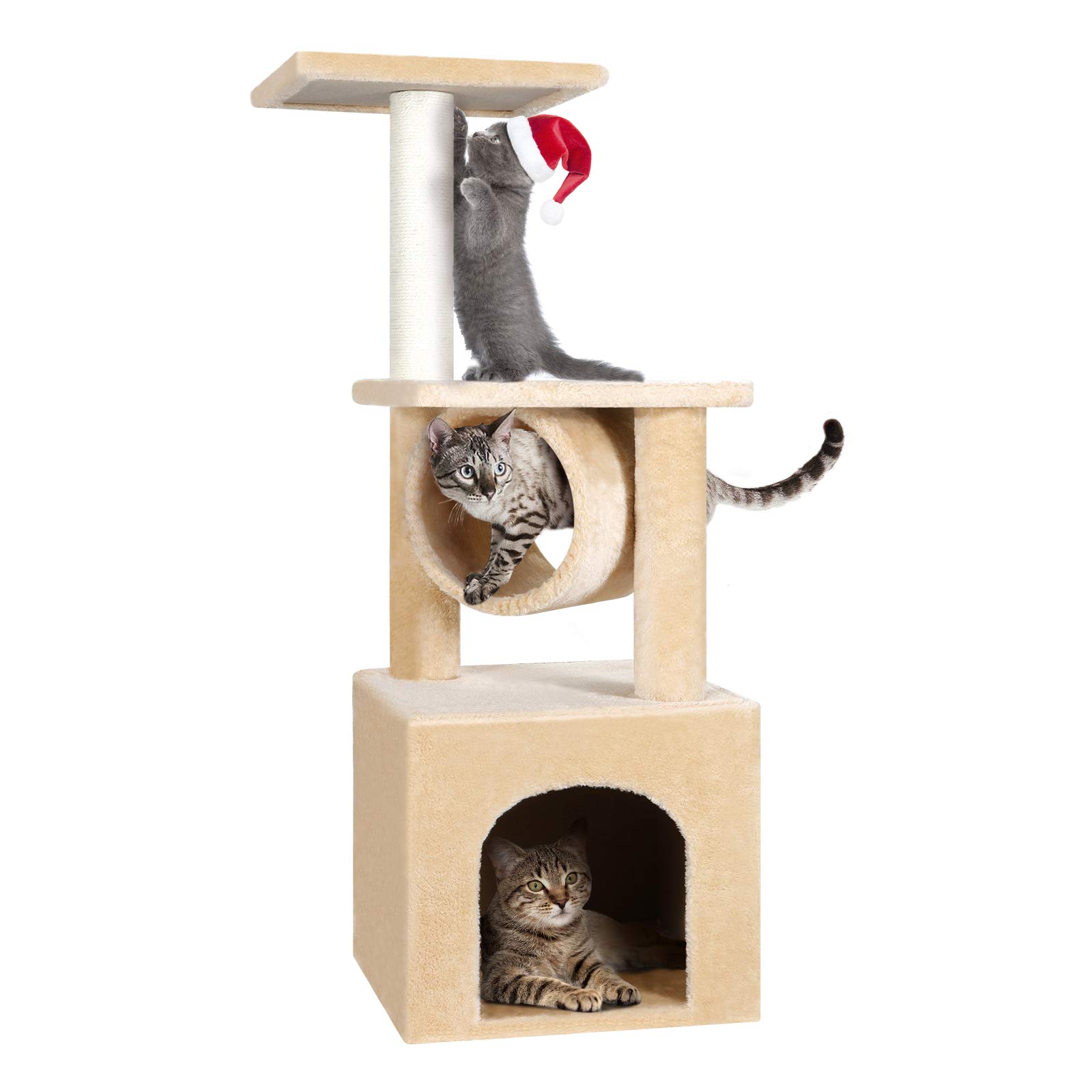 Nova Microdermabrasion Cat Tree for Indoor Cats - 36 Inch Tall Cat Tower with Scratching Posts & Ultra Soft Plush Covering - Durable Cat Condo Furniture for Kittens & Adult Cats - Perfect for Play, Rest & Climbing in Home or Office