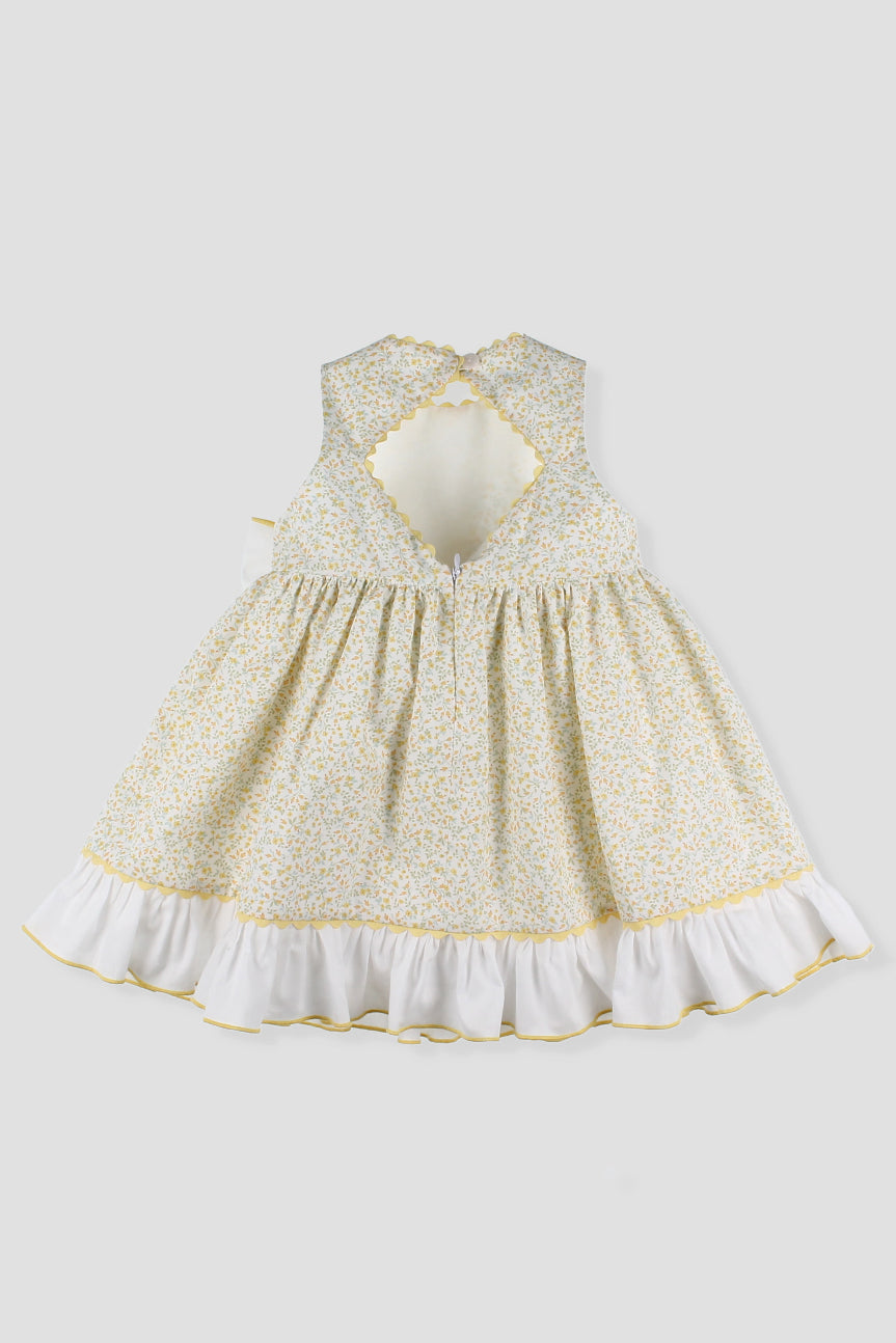 Mirabelle Lemon Floral Dress for Women - Summer Flowy Maxi Dress with V-Neck & Ruffle Sleeves - Perfect for Beach Vacation, Garden Party & Date Night