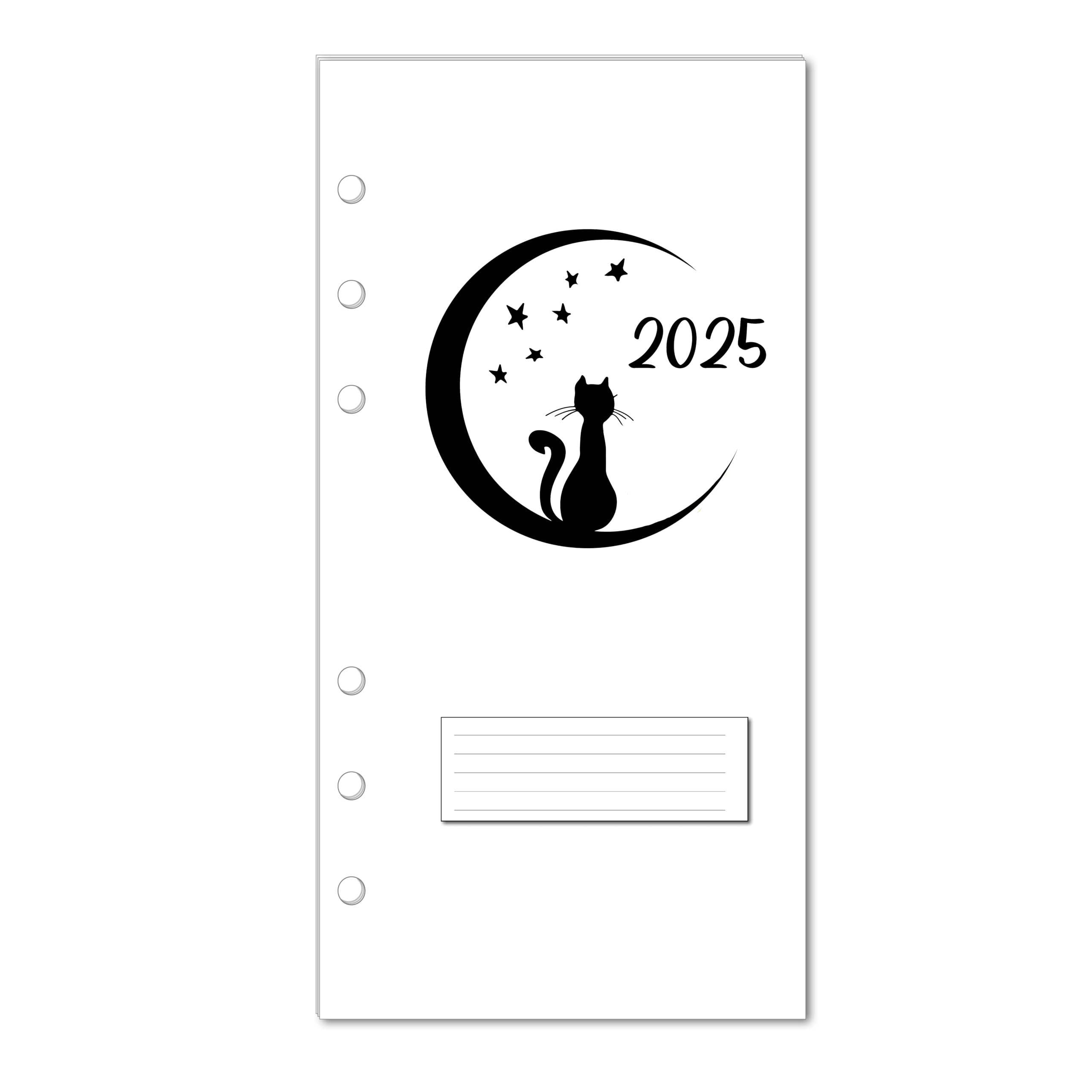 2025 Monthly Planner Inserts - 3.75x6.75 Inch Personal Size Calendar Refills for Filofax, Carpe Diem, Kikki K & Kate Spade Planners | Perfect for Work, School & Daily Organization | Cute Kitten Design