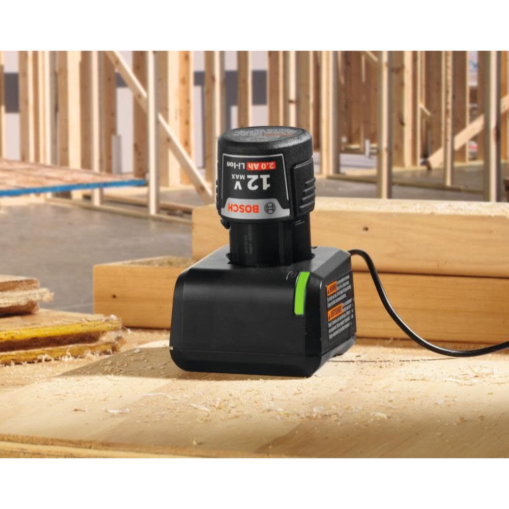Bosch GAL12V-20 12V Max Lithium-Ion Battery Charger - Fast Charging for Power Tools - Perfect for Drills, Saws & DIY Projects