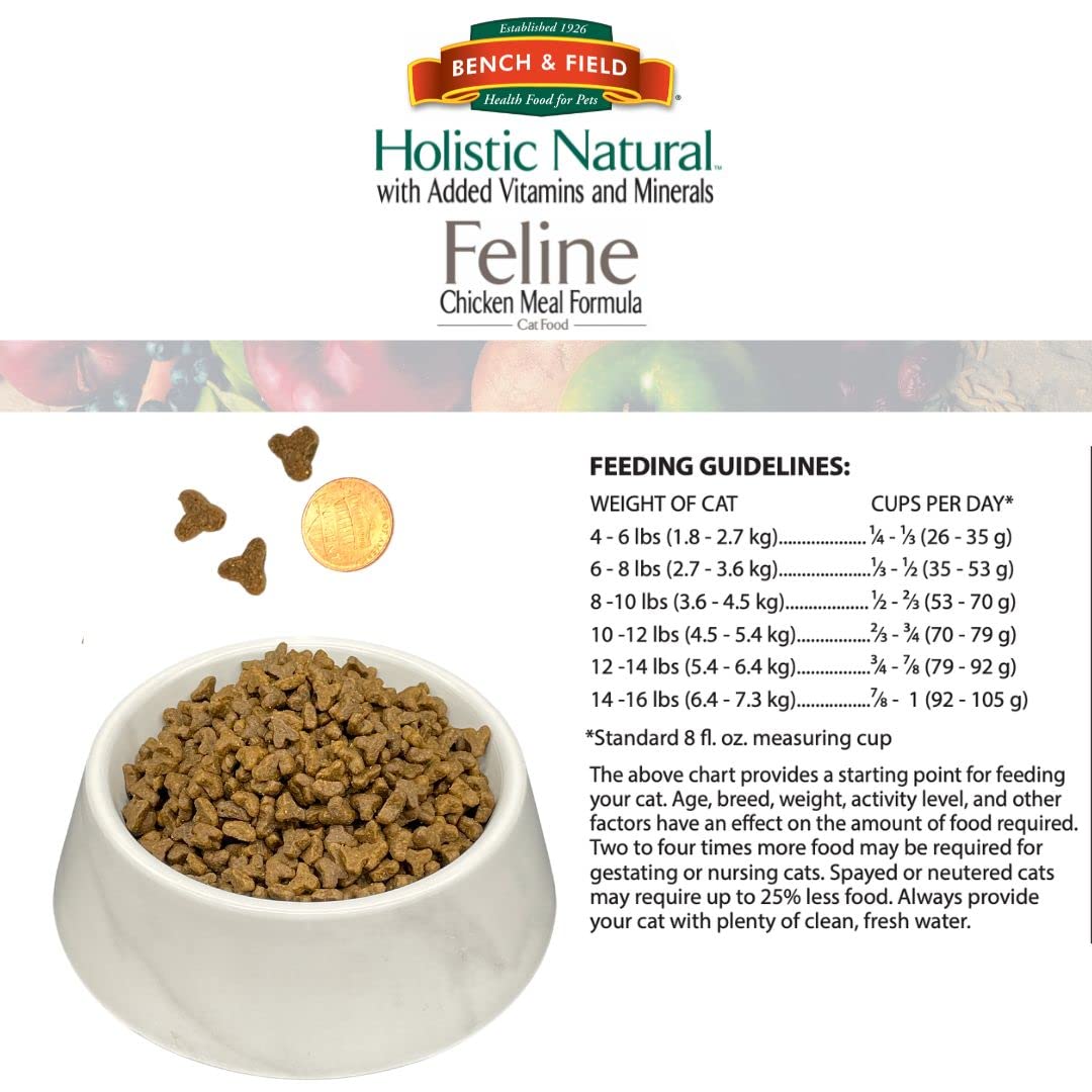 Premium Holistic Natural Adult Dry Cat Food - Chicken Meal & Brown Rice Recipe, 25lb Bag | High Protein Grain-Inclusive Kibble for Indoor & Outdoor Cats | Supports Healthy Digestion & Shiny Coat