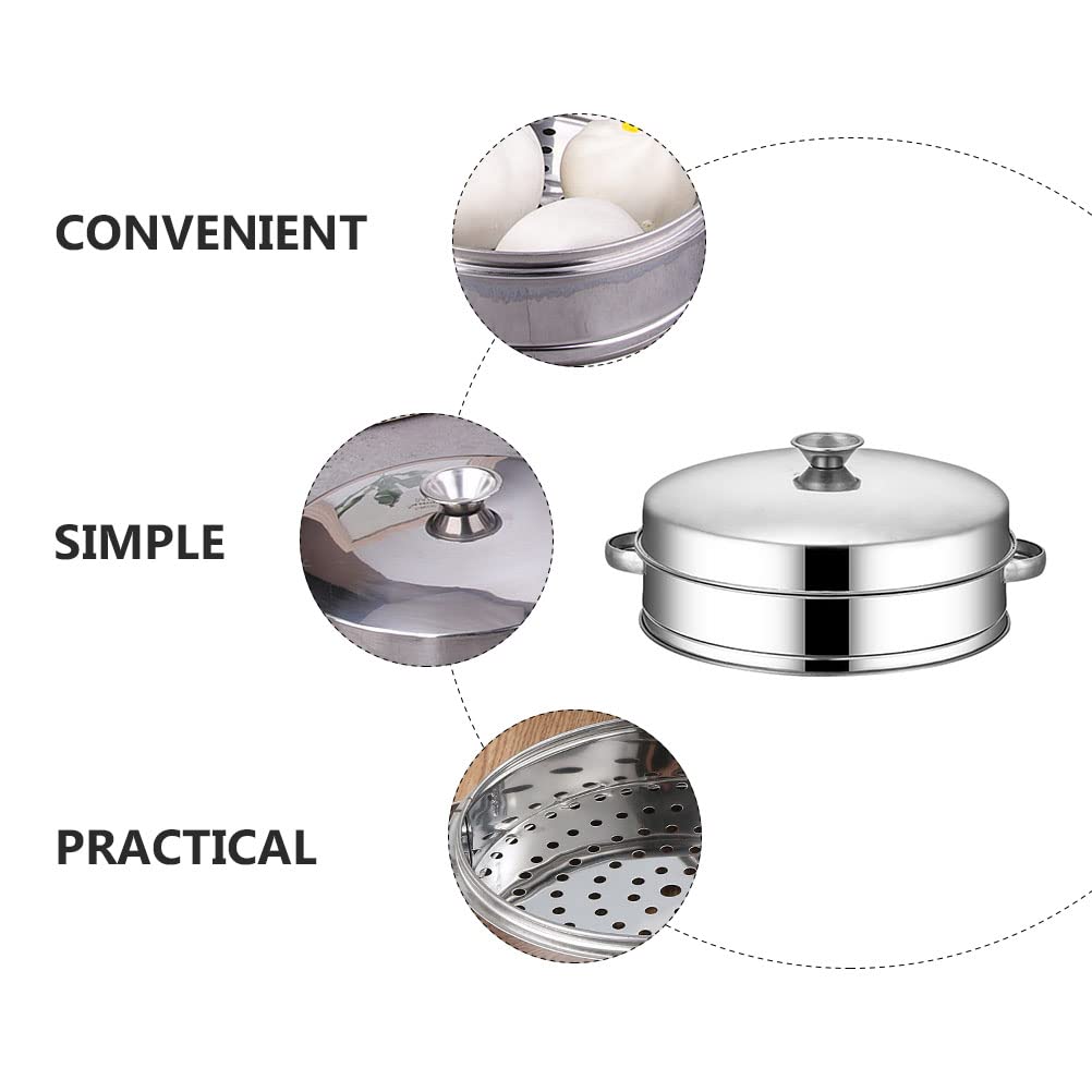 Stainless Steel Steamer Basket Set - 3-Piece Food Steaming Rack for Kitchen Cooking | Perfect for Dumplings, Vegetables & Seafood | Durable Kitchen Cookware Accessory for Healthy Home Cooking