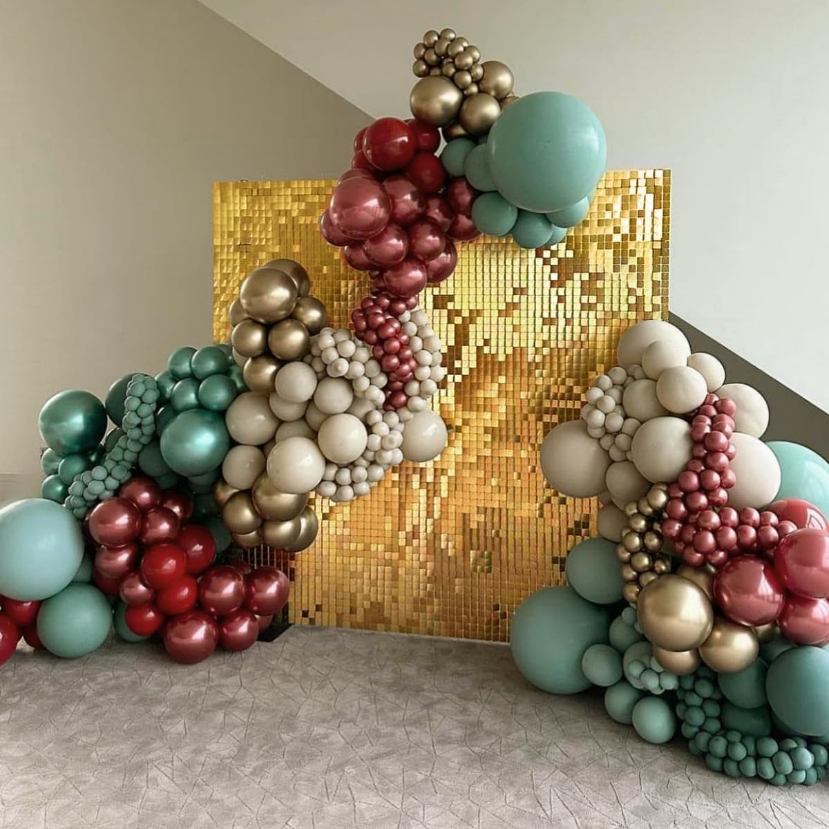 6x6ft Gold Sequin Wall Backdrop - Elegant Square Shimmer Party Decor for Bridal Showers, Birthdays & Bachelorette Parties | Perfect for Wedding Decorations, Photo Booths & Event Backgrounds