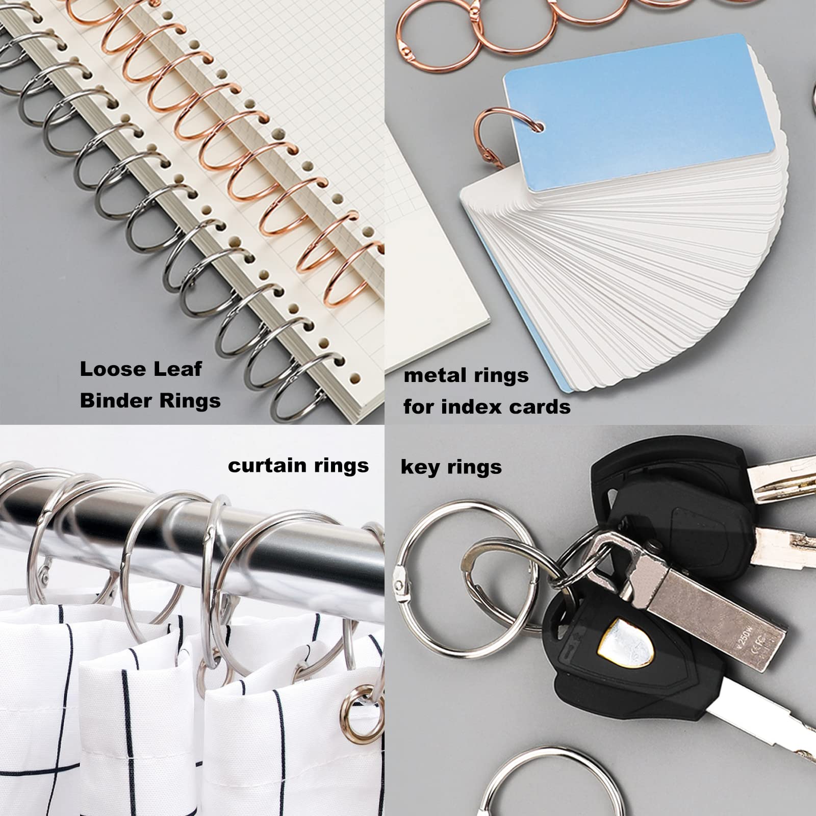 12 Pack Bronze Shower Curtain Rings - Rustproof Metal Hooks for Bathroom Decor, Oil Rubbed Finish, 2 Inch Loose Leaf Binder Rings - Perfect for Shower Rods, Bathroom Upgrades & Home Renovation Projects
