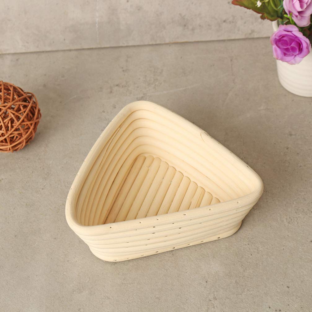 Professional 2-Piece Triangle Rattan Proofing Basket Set with Cover Cloth - Hemoton Wicker Bread & Sourdough Dough Rising Basket - Perfect for Artisan Baking, Homemade Bread, and Rustic Yeast Fermentation