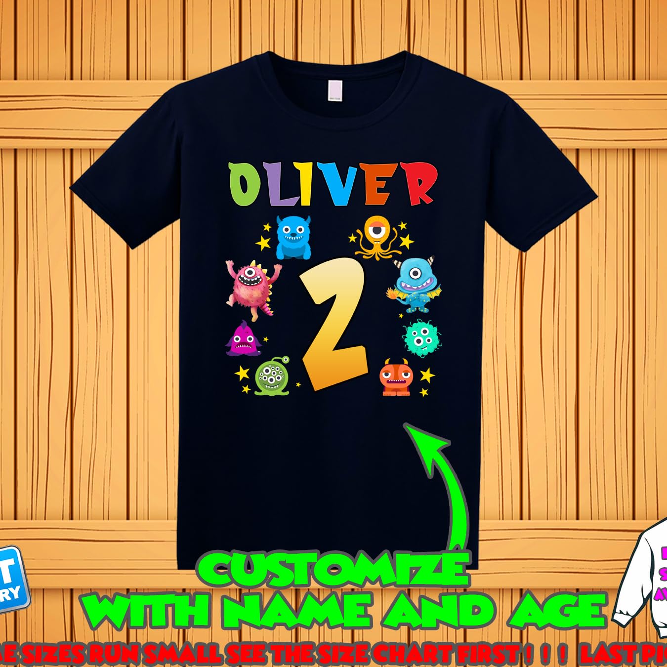 Little Monster Custom T-Shirt | Personalized Monster Birthday Shirt for Kids & Family | Matching Monster Family Shirts for Boys & Girls | Great for Birthday Parties, Family Photos & Themed Events