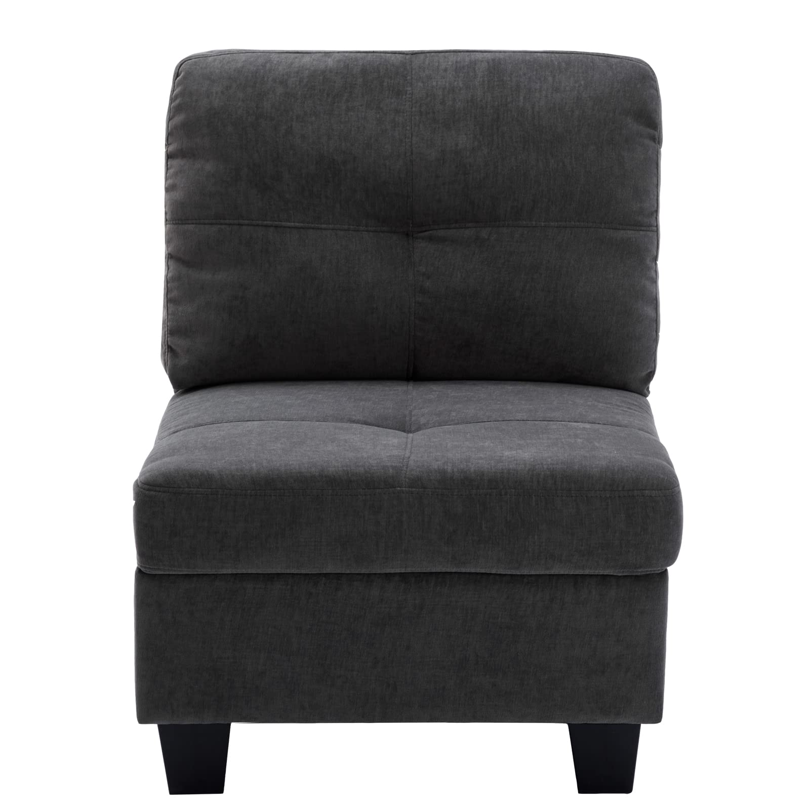 Modular Sectional Sofa Armless Chair - Single Seat Middle Module for Customizable Sectional Couch, Living Room Furniture for Small Spaces, Apartment & Home Theater Seating