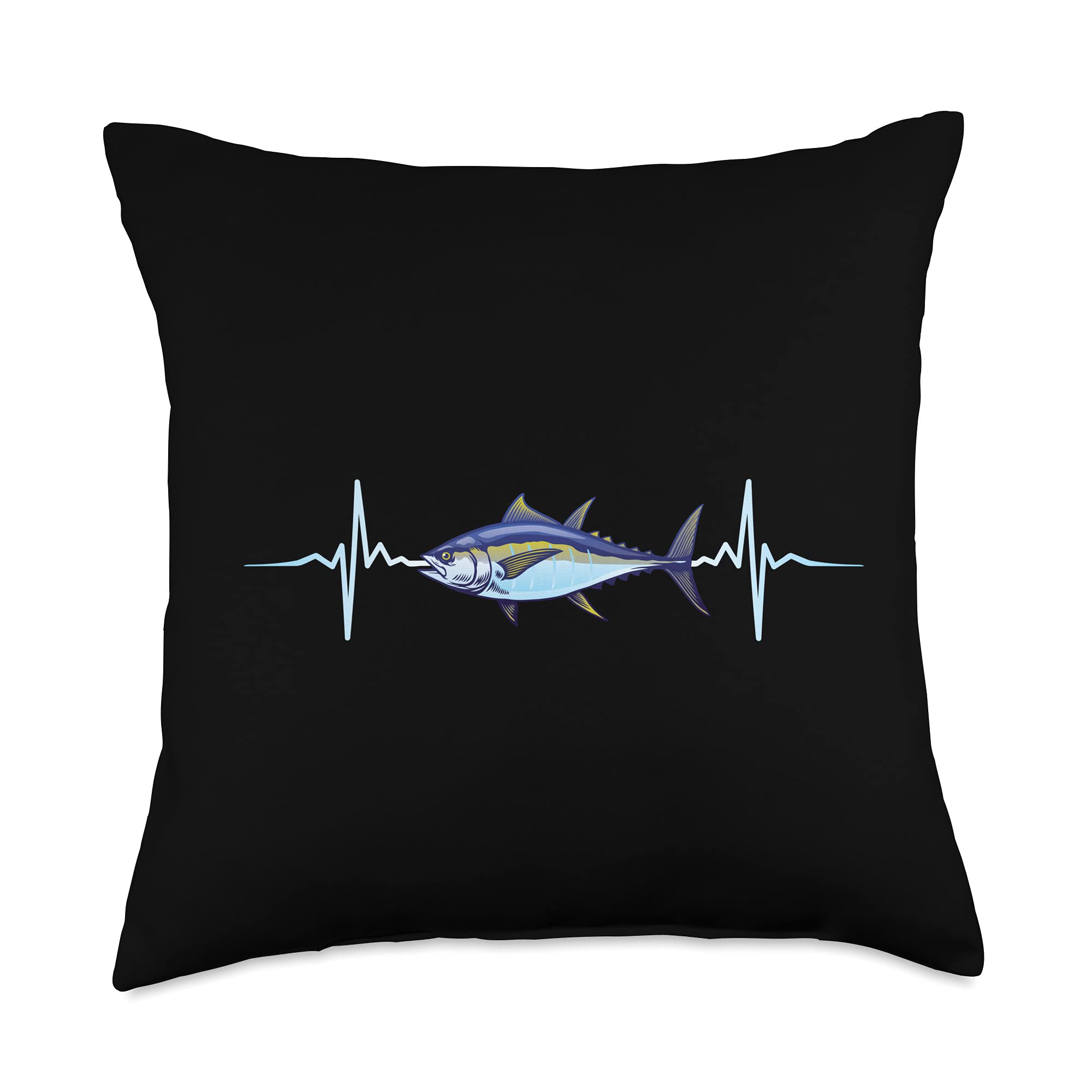 Bluefin Tuna Fishing Throw Pillow - 18x18 Inch Multicolor Decorative Cushion - Perfect Gift for Fishermen & Ocean Lovers - Great for Living Room, Boat Cabin or Man Cave Decor