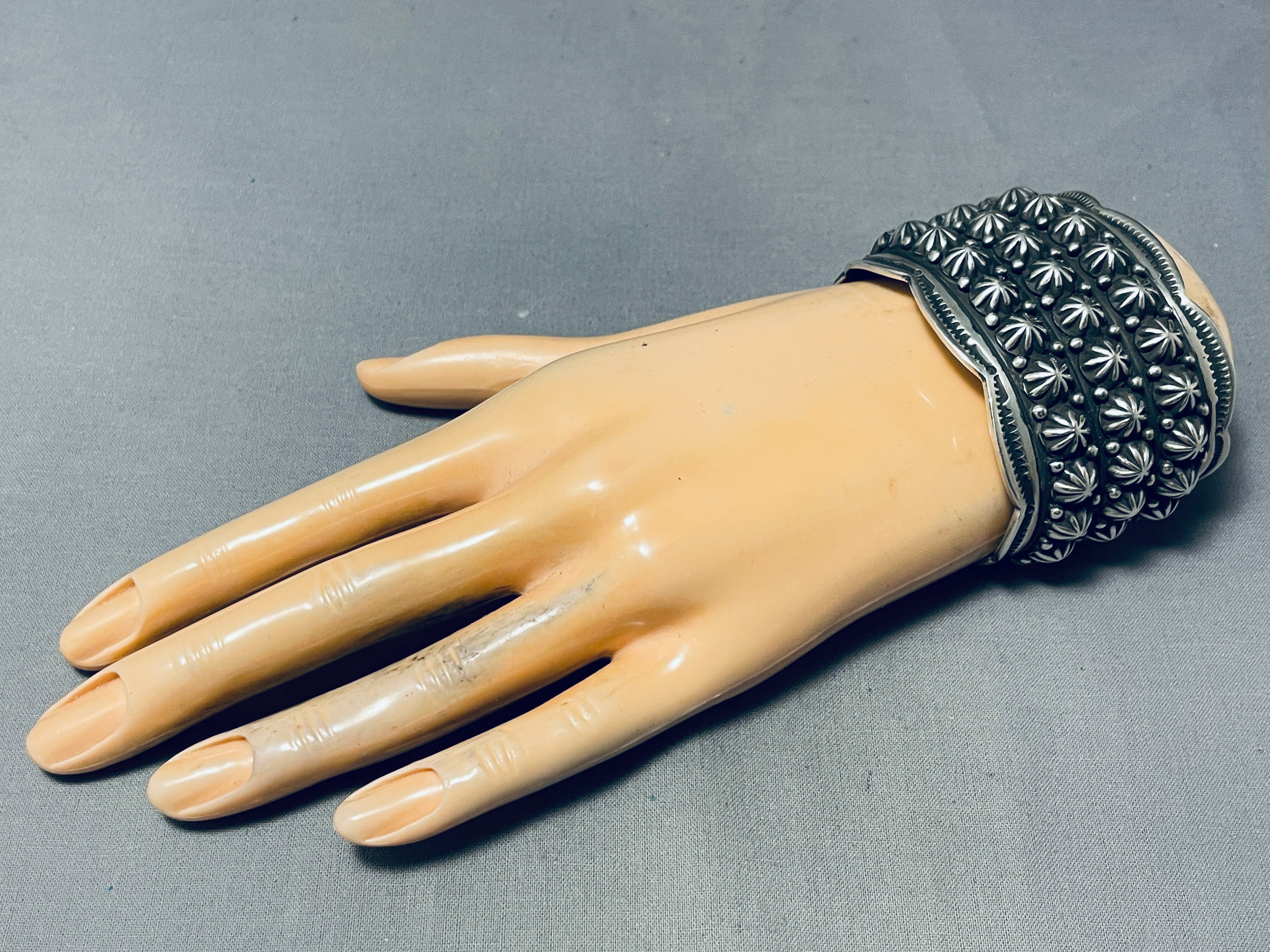 Authentic Navajo Platero Sterling Silver Cuff Bracelet - 137g Heavy Duty Handmade Jewelry for Women, Perfect for Boho Fashion & Special Occasions