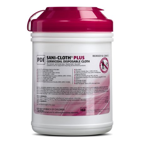Sani Cloth Plus Surface Disinfectant Wipes - 160 Count Canister | Germicidal Alcohol Wipes for Hospitals, Clinics & Home Use | Premoistened Non-Sterile Cleaning Wipes with Fresh Scent