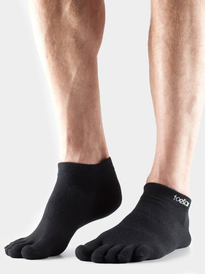 ToeSox Ultra Lite Sport Women's Socks - Breathable Non-Slip Yoga & Pilates Socks for Women - Black Medium - Perfect for Barre, Dance & Fitness Workouts