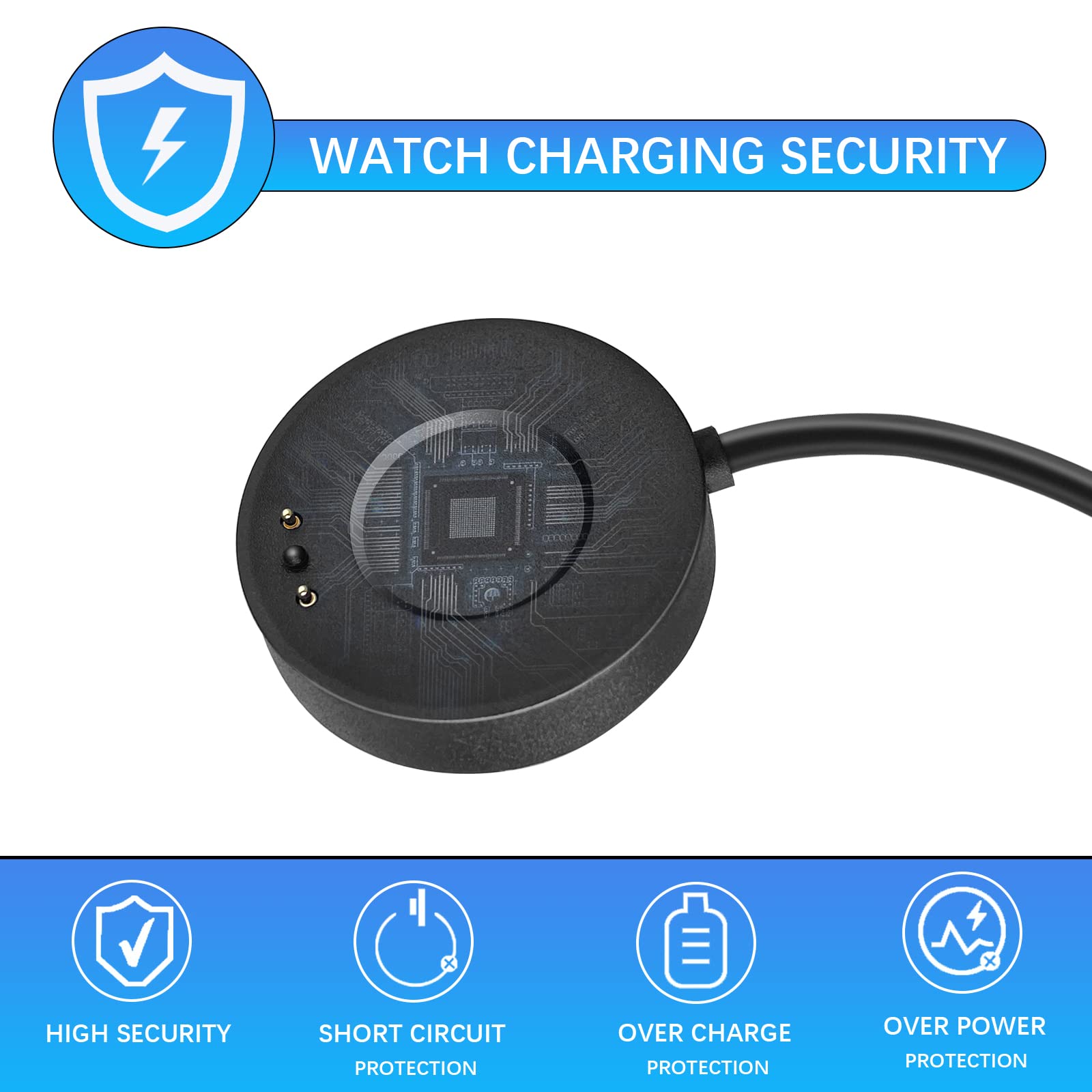 RUKHOT Magnetic Fast Charger Cable for Withings ScanWatch & ScanWatch Horizon - 3.3ft USB Charging Cord with Charger Base | Perfect for Home, Office & Travel Use