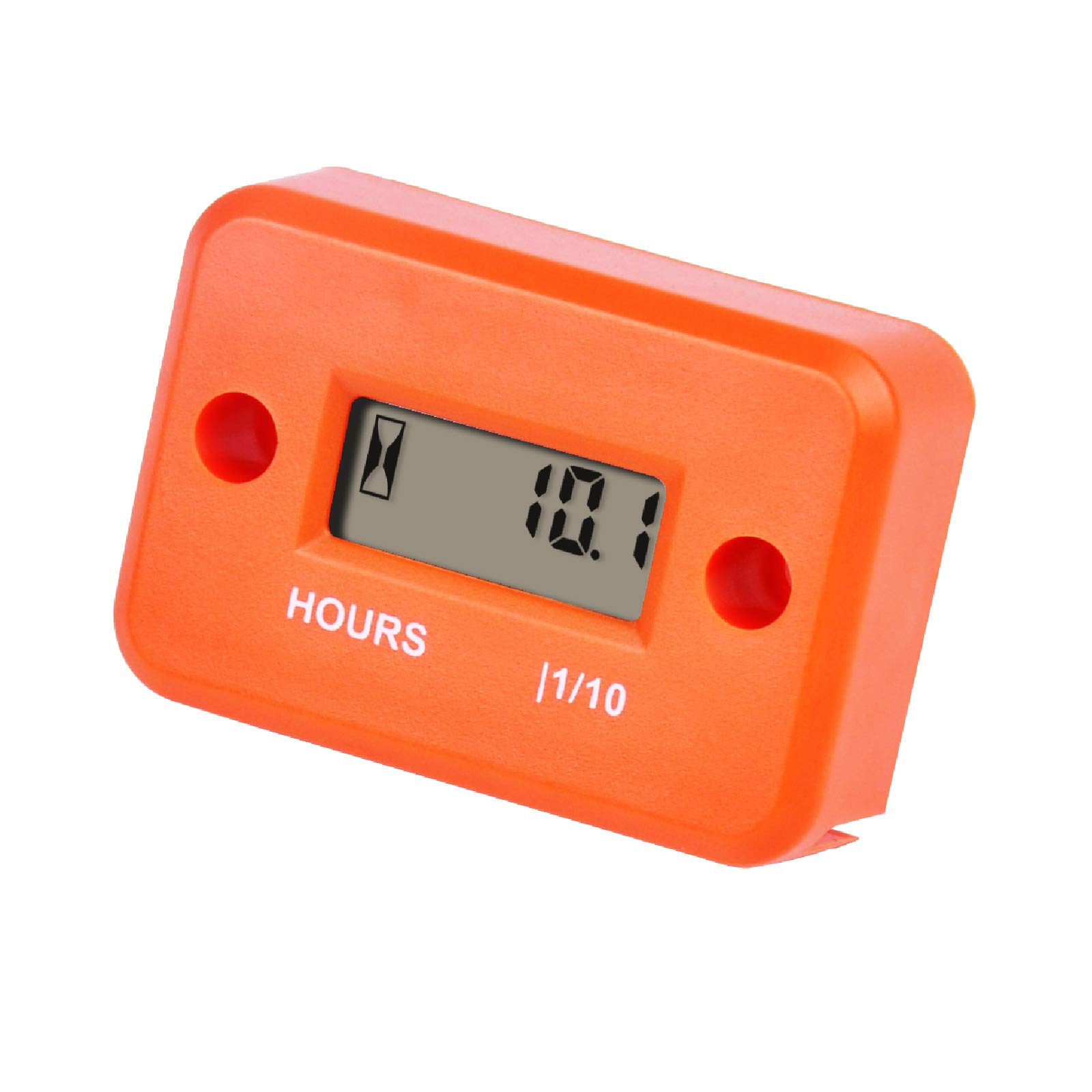 Jayron Digital LCD Inductive Hour Meter - Waterproof Engine Usage Timer for Marine Boat, Snow Blower, Generator, Lawn Mower & Small Gas Engines (HM006A-M5, Orange) | Track Maintenance Intervals & Engine Lifespan