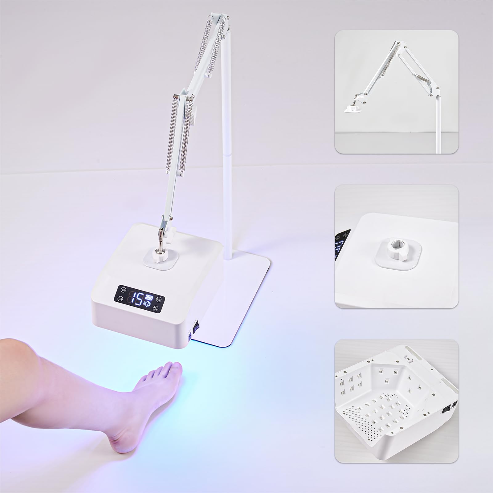 35W Rechargeable UV LED Nail Lamp with Smart Sensor - Wireless Gel Polish Curing Light for Fingernails & Toenails | Portable Floor Lamp for Home & Salon Nail Care