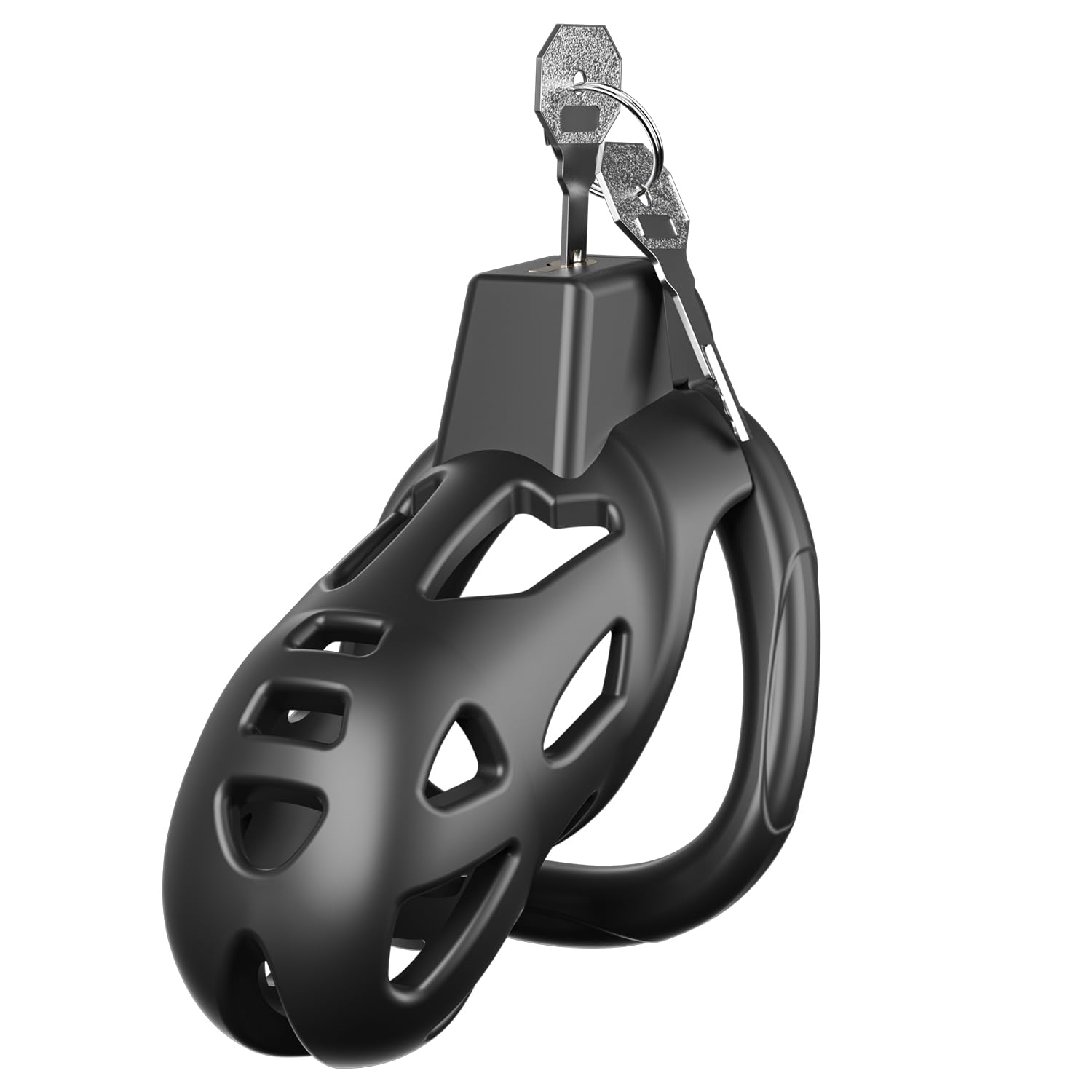 Premium Male Chastity Cage - Large Size Chastity Device with 5 Adjustable Rings & Discreet Lock for Penis Training | Lightweight Bondage Gear for BDSM & Adult Play | Perfect for Couples Roleplay & Long-Term Wear