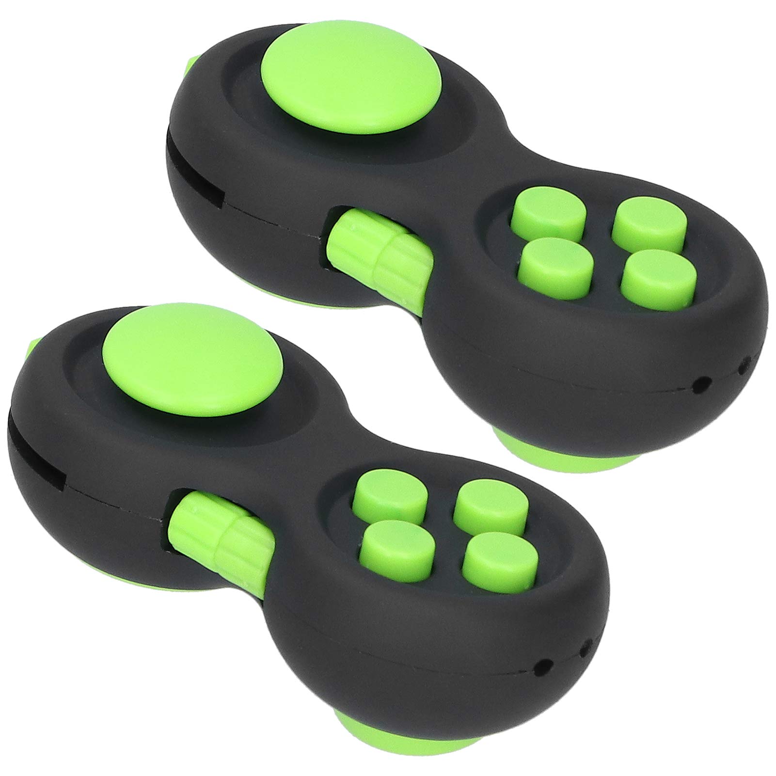 2Pcs Fidget Pad - Sensory Fidget Switch for Skin Picking Relief, Stress Relief Controller Game Pad for Kids & Adults (Green) - Perfect for ADHD, Anxiety & Office Focus