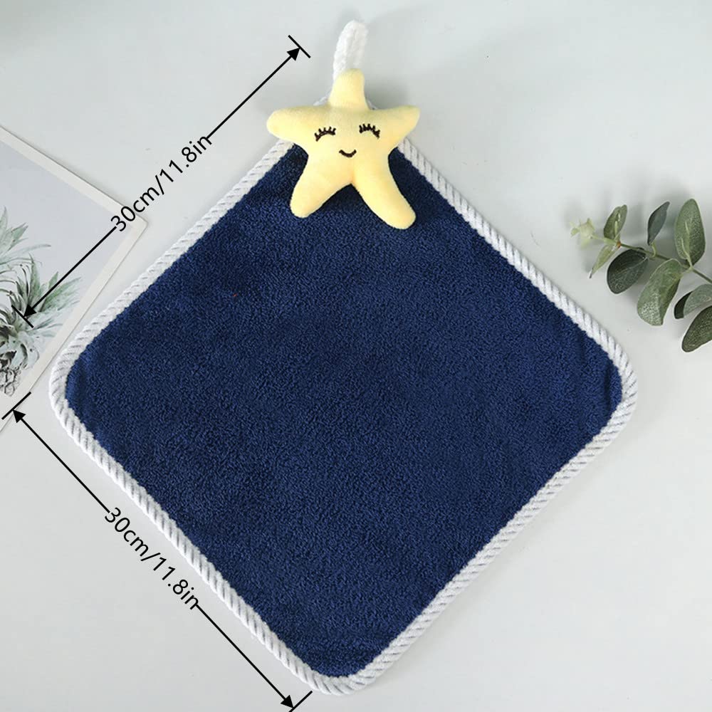 4-Piece Baby Soft Plush Towel Set - Cute Cartoon Animal Design for Nursery, Bath & Kitchen - Absorbent Hand & Hanging Towels for Kids, Toddlers & Infants - Perfect for Bath Time, Wiping Hands & Decorating Baby Rooms
