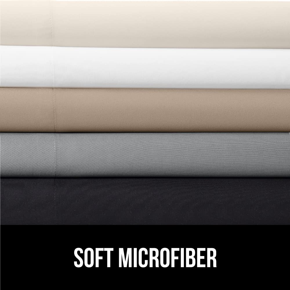 GORILLA GRIP Fitted Sheets Full Size, Soft Microfiber for Deep Pocket Mattress - Perfect for Bedroom & Guest Room