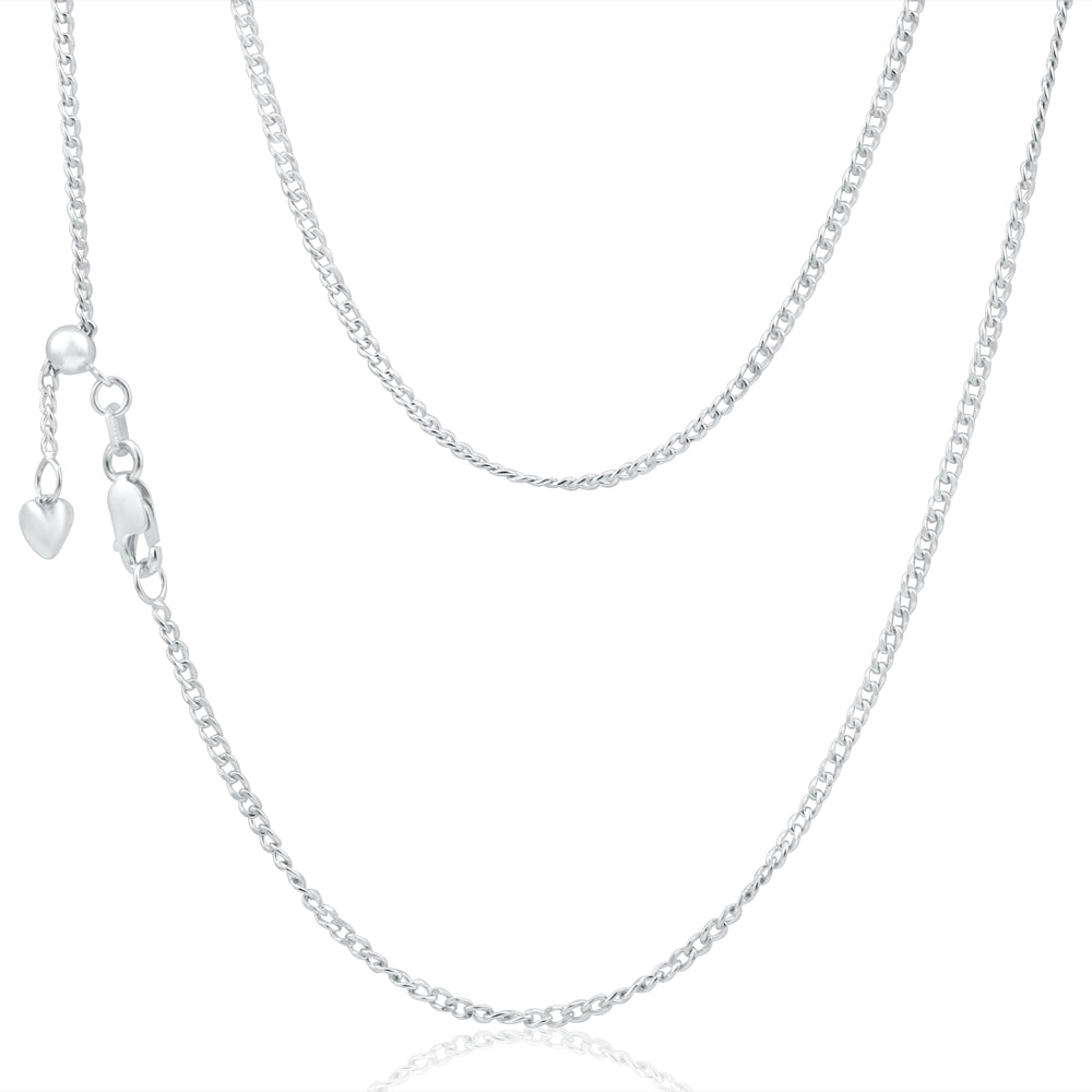 9ct Elegant White Gold Silver Filled Curb Chain Necklace for Women - Perfect for Everyday Wear, Layering & Special Occasions