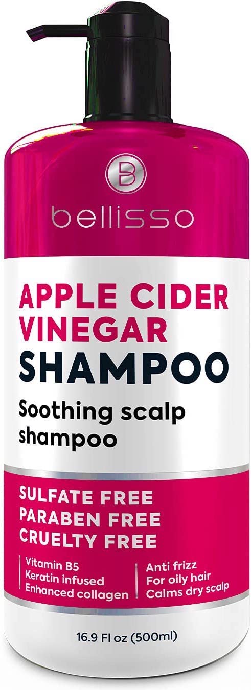 BELLISSO Apple Cider Vinegar Shampoo & Conditioner Set - Natural Anti Dandruff, Moisturizing & Nourishing Hair Care for Shine & Scalp Soothing - Paraben Free for Women & Men - Perfect for Dry, Itchy Scalp & Damaged Hair