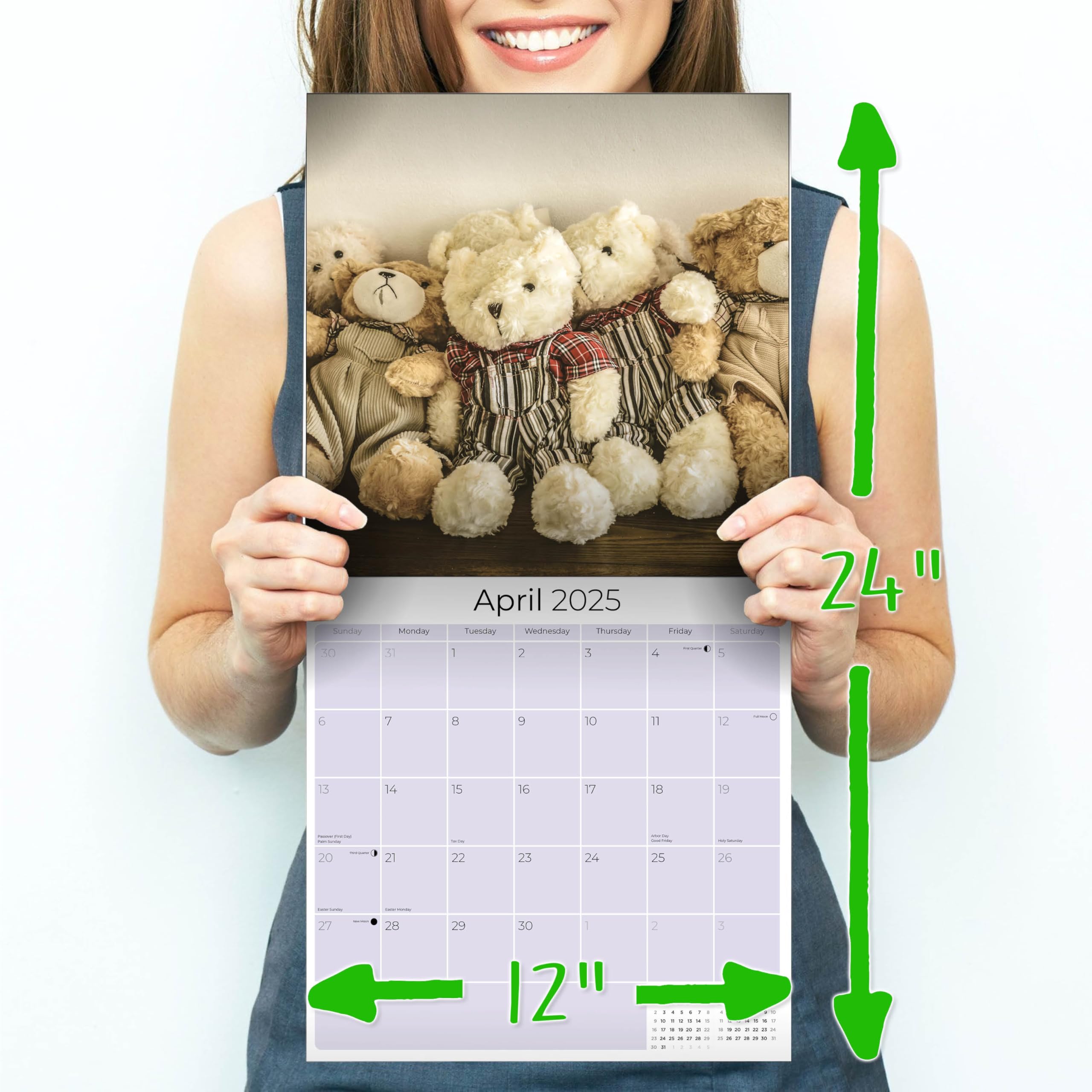 2024-2025 Teddy Bear Wall Calendar - 12