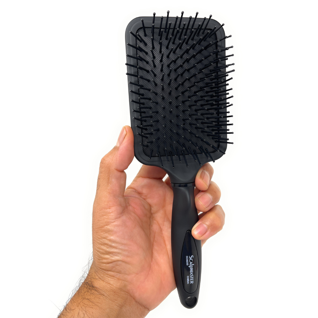 Scalpmaster 13 Row Ball Tip Cushion Paddle Brush for Detangling & Styling - Professional Hair Brush for Smoothing, Volumizing & Shine - Perfect for Home & Salon Use