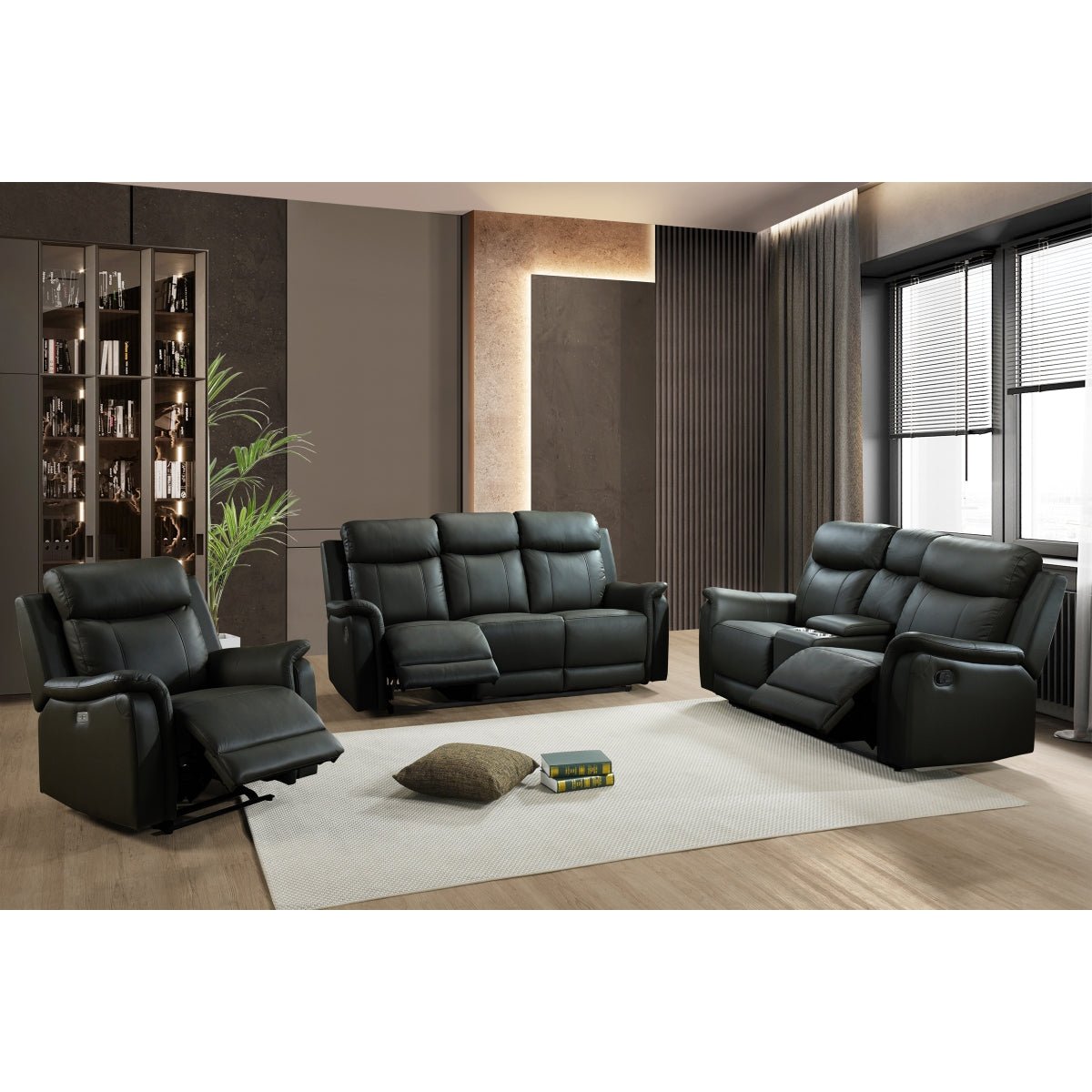Premium Cyrus Black Power Glider Recliner Chair - Electric Lift Massage with USB Ports - Modern Comfort for Living Room, Home Theater & Nursery (Black)