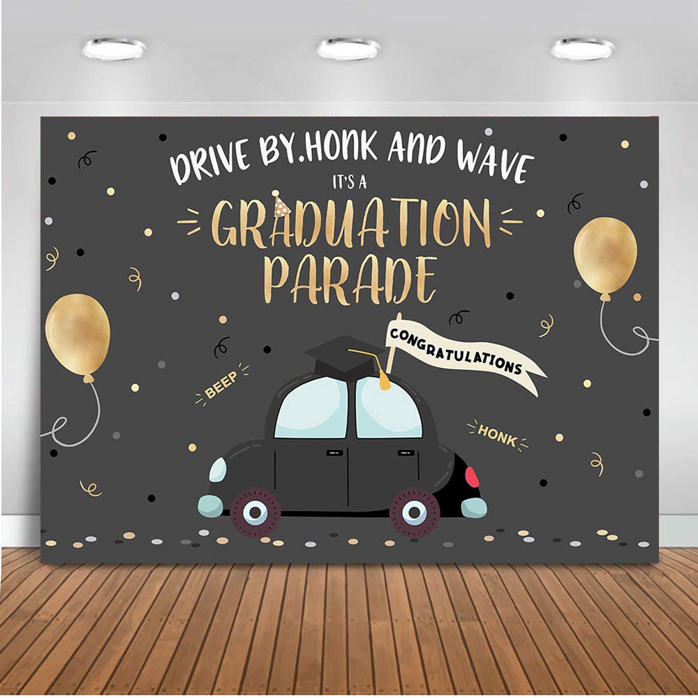 Avezano 8x6ft Graduation Backdrop - Drive-Thru Graduation Party Decorations, Social Distancing Photo Booth Props for 2021-2023 Graduates | Perfect for Outdoor Celebrations, Yard Signs & Virtual Ceremonies