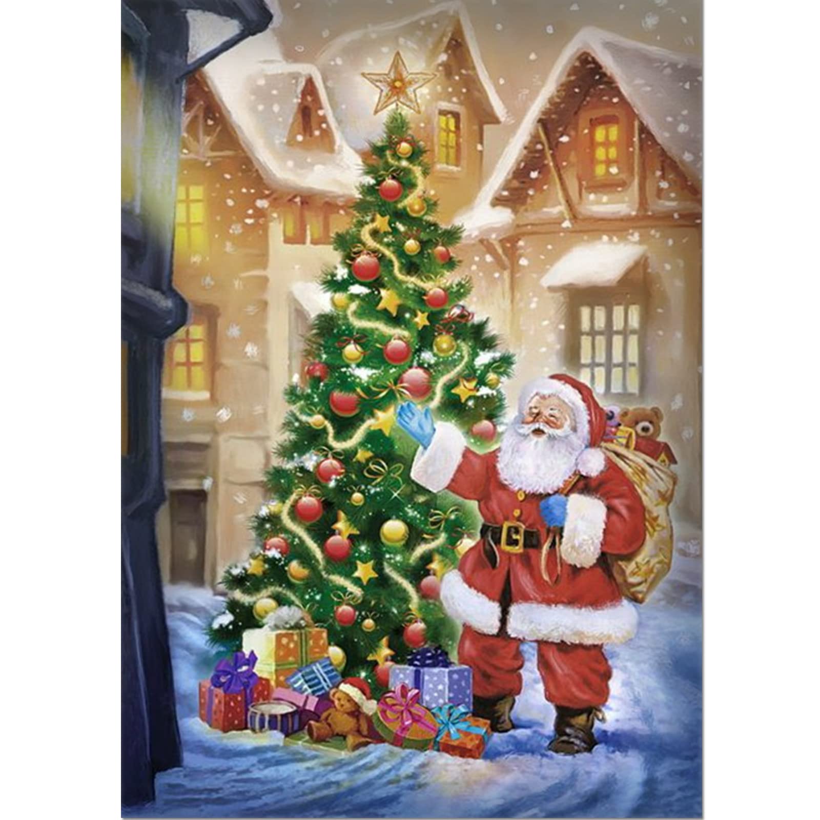 5D DIY Diamond Painting Kits for Adults - Christmas Santa Claus Diamond Art, 12x16 Inch Home Wall Decor, Perfect Holiday Craft Gift for Family & Friends | Great for Relaxation, Stress Relief & Creative Home Decoration