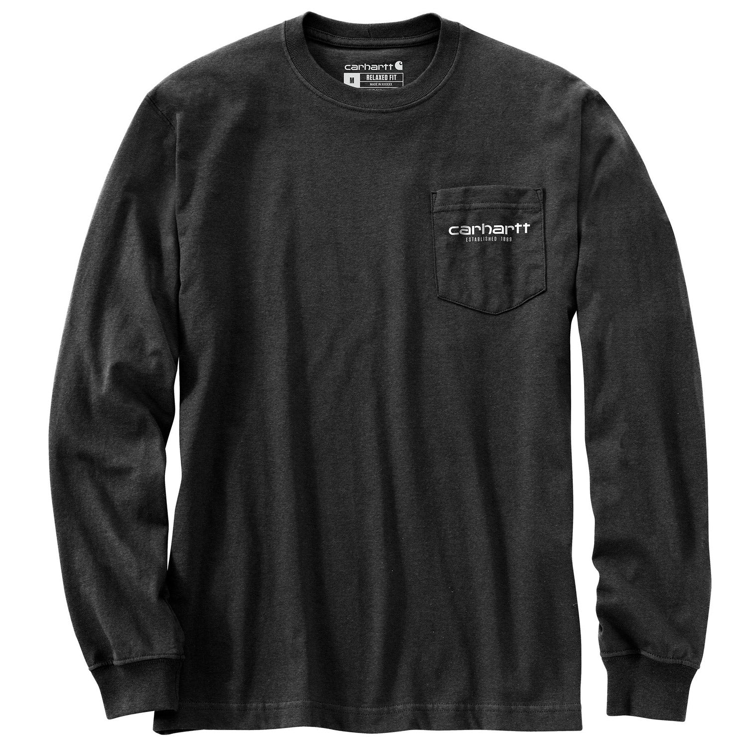 Carhartt Men's Relaxed Fit Heavyweight Pocket Graphic Long Sleeve T-Shirt - Durable Workwear for Construction, Outdoor & Casual Wear