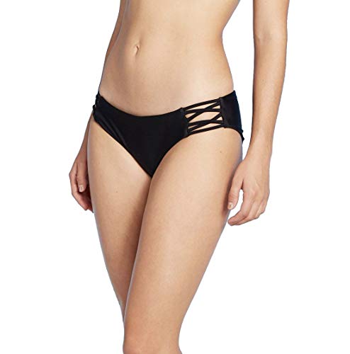 Xhilaration Junior's Cheeky Bikini Bottom - Solid Black, Medium | Trendy Swimwear for Teens | Perfect for Beach, Pool & Summer Vacations