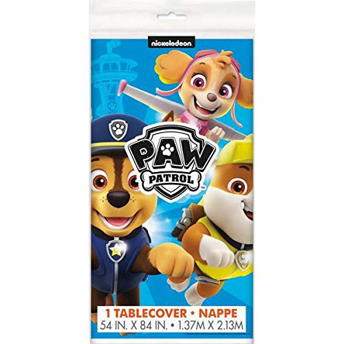 Paw Patrol Birthday Party Supplies Decorations Kit - 16 Dessert Plates, 16 Napkins, 1 Table Cover & 1 Dino Sticker Sheet - Perfect for Kids' Themed Parties, Baby Showers & Birthday Celebrations