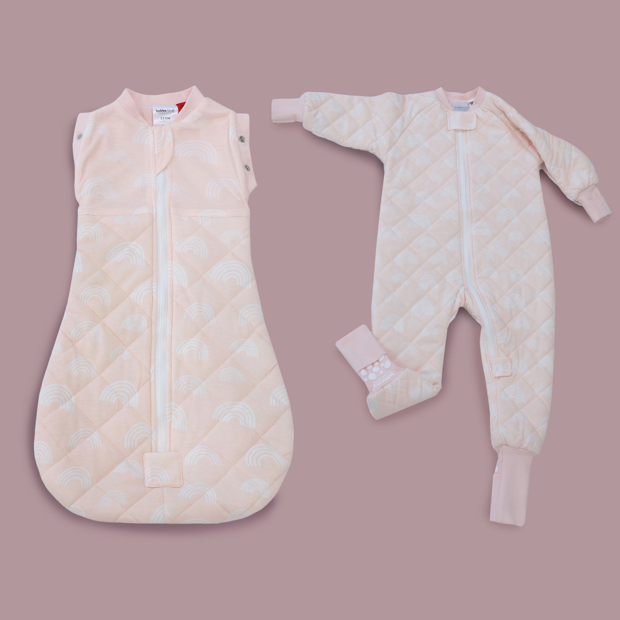 Nordic 2.5 TOG Baby Swaddle Sleep Sack & Sleepsuit Set - Soft Cotton Rose Pink for Newborn to 12 Months - Perfect for Nursery, Bedtime & Daytime Naps