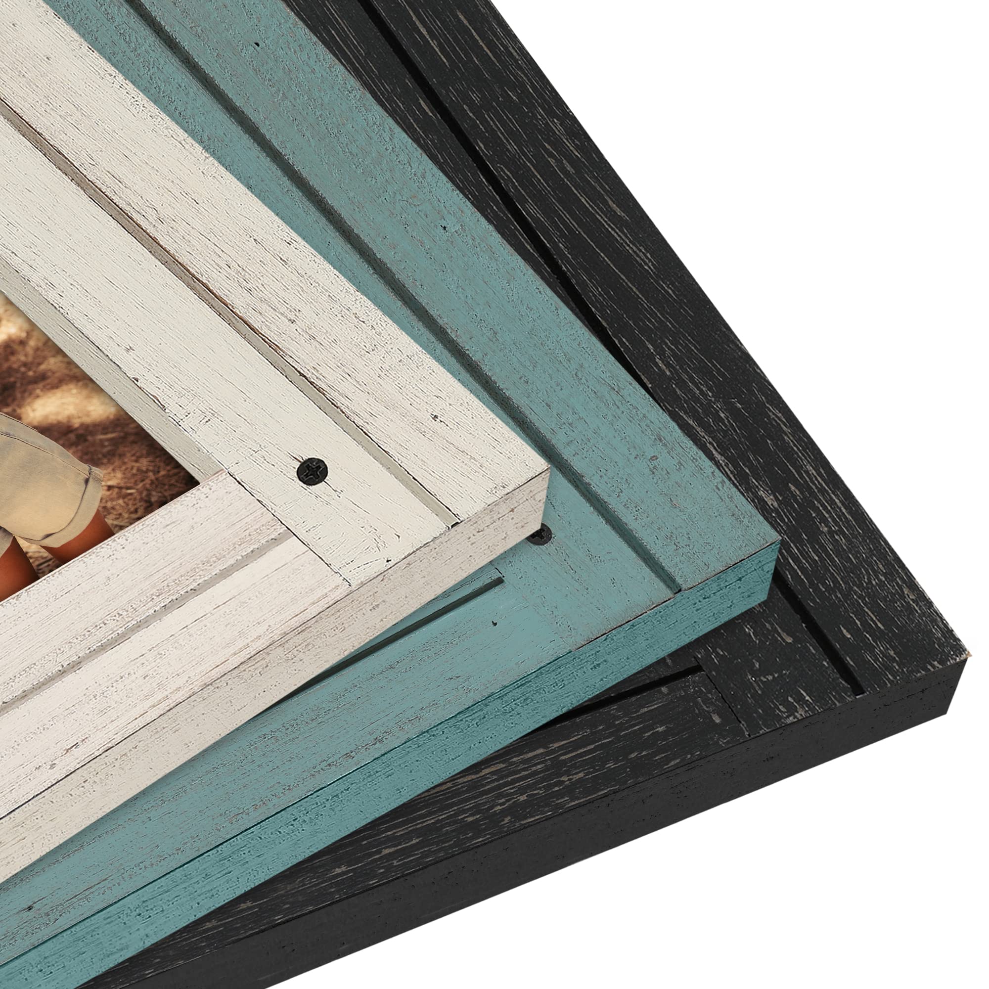 Americanflat 6x8 Picture Frame - Crystal Clear Glass, Distressed Wood - Wall & Tabletop Display for Home Decor